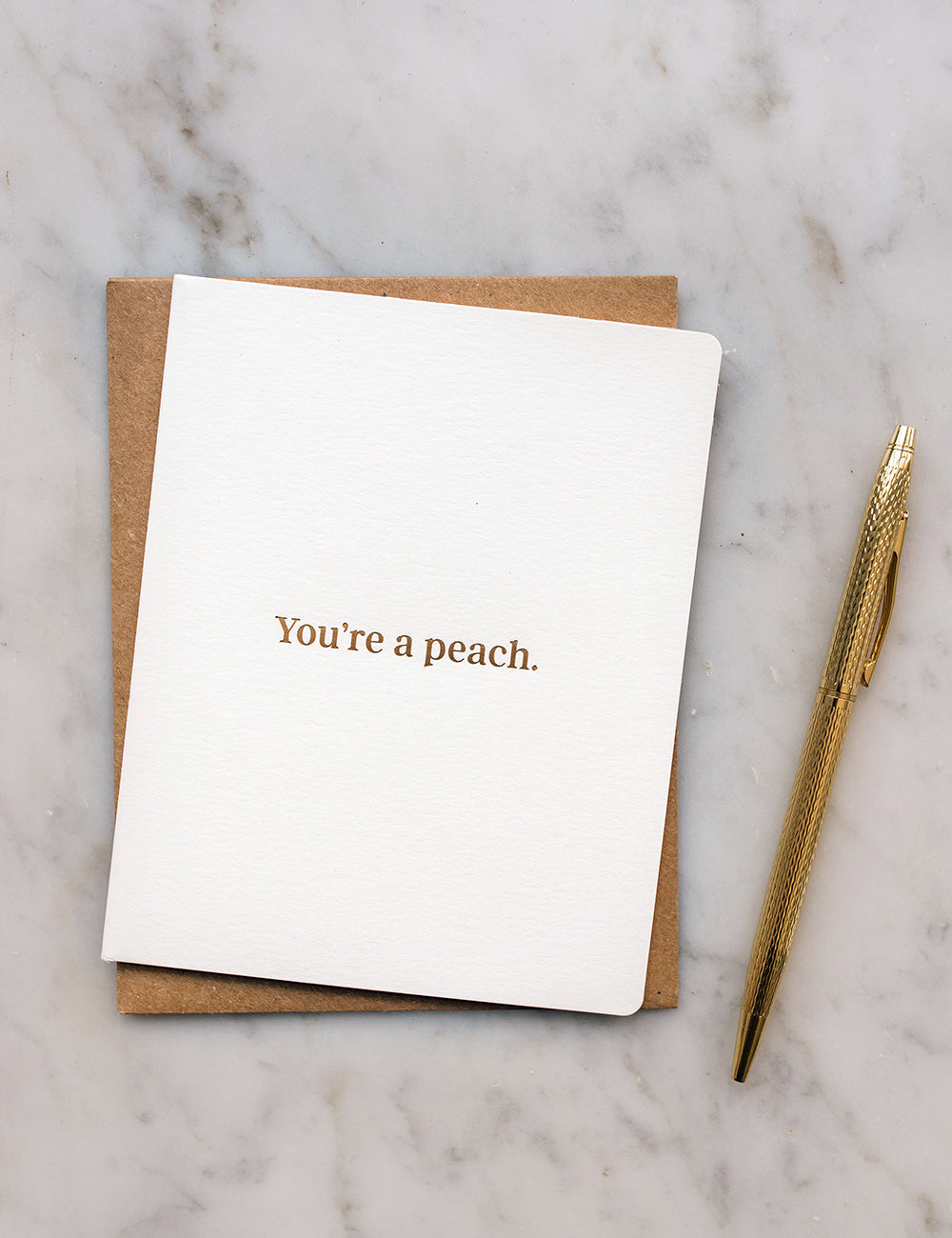 You're a Peach Greeting Cards Bespoke Letterpress
