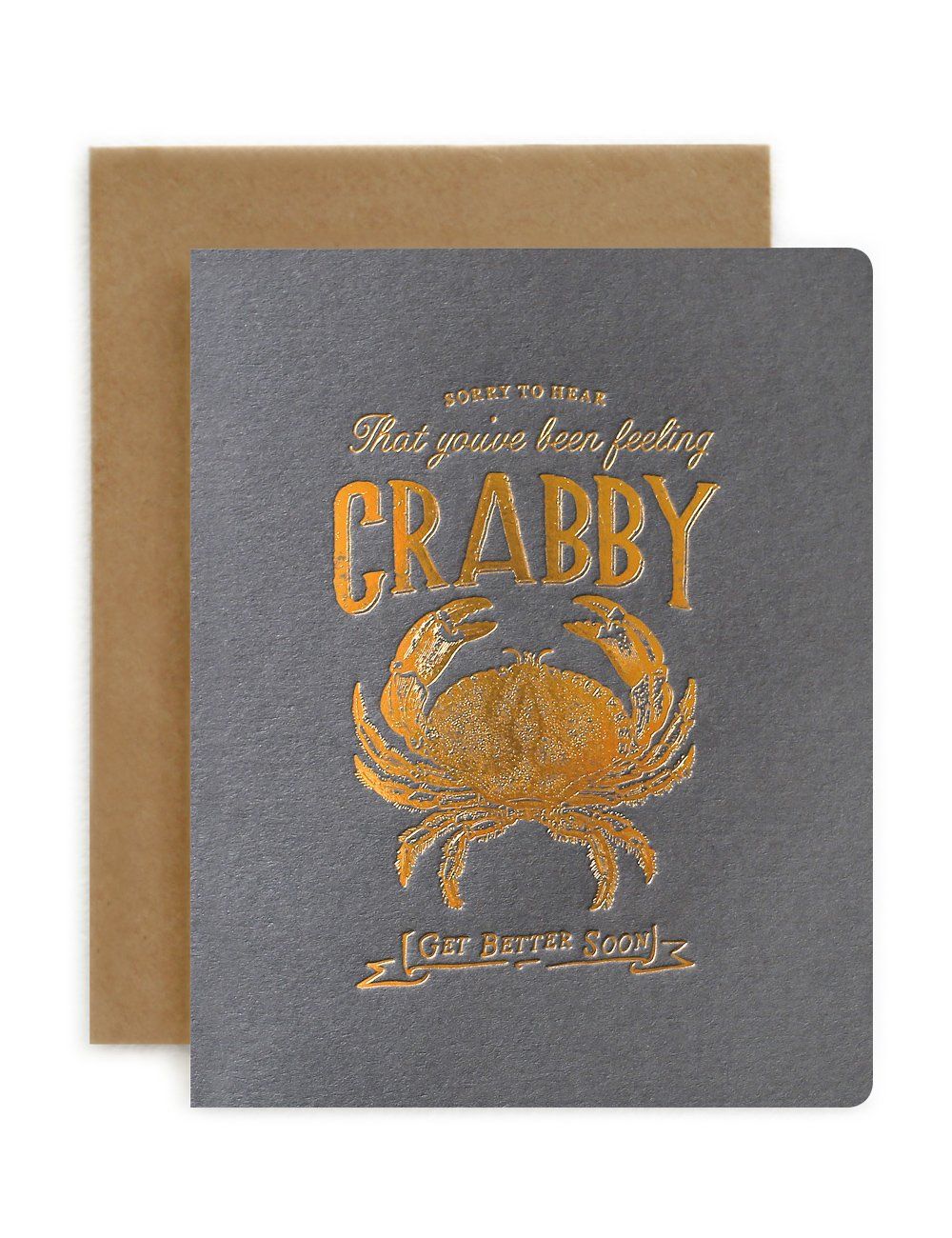 Crabby Get Better Greeting Cards Bespoke Letterpress