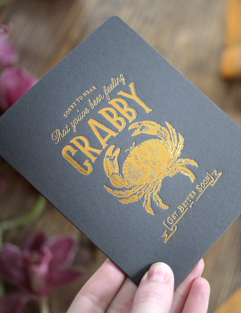 Crabby Get Better Greeting Cards Bespoke Letterpress