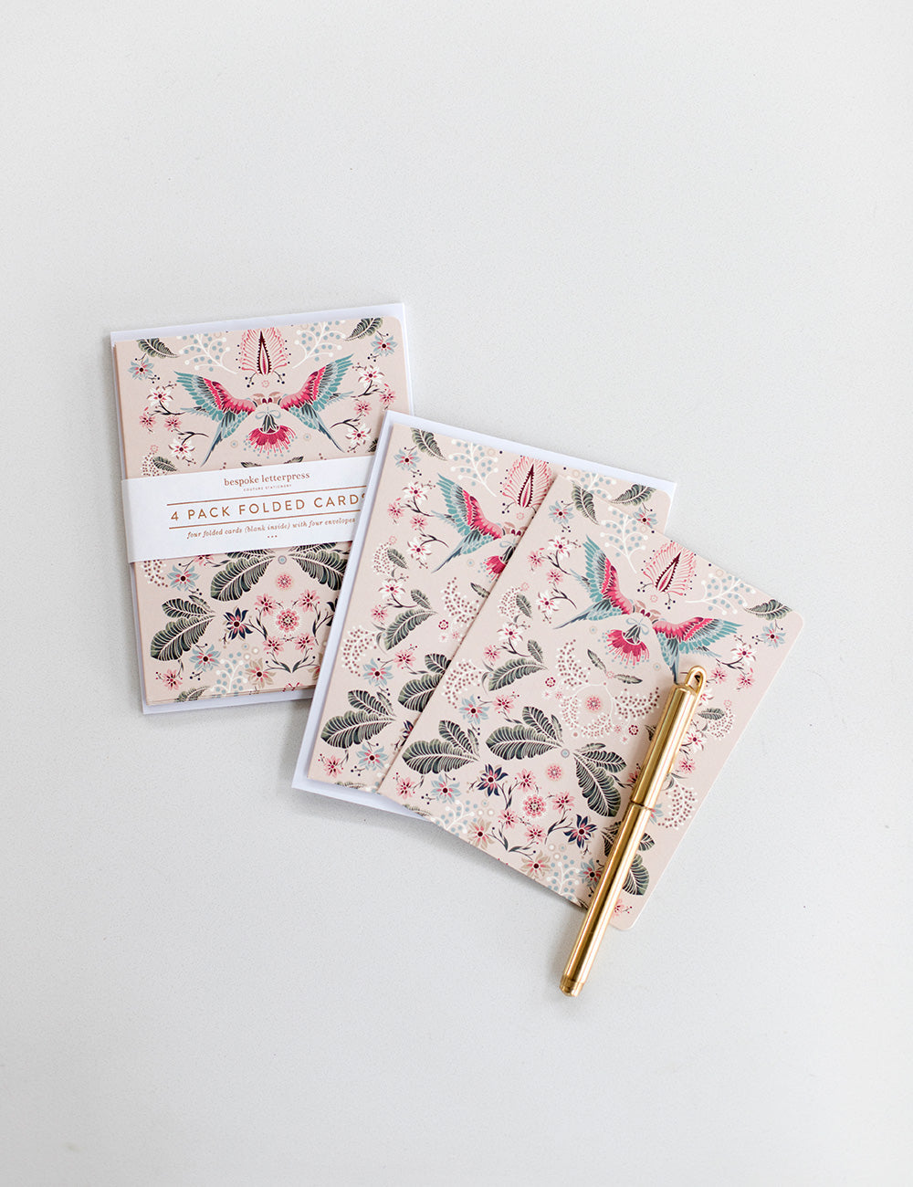 Kaleidoflora Cream 4pk Card Set Stationery Bespoke Letterpress