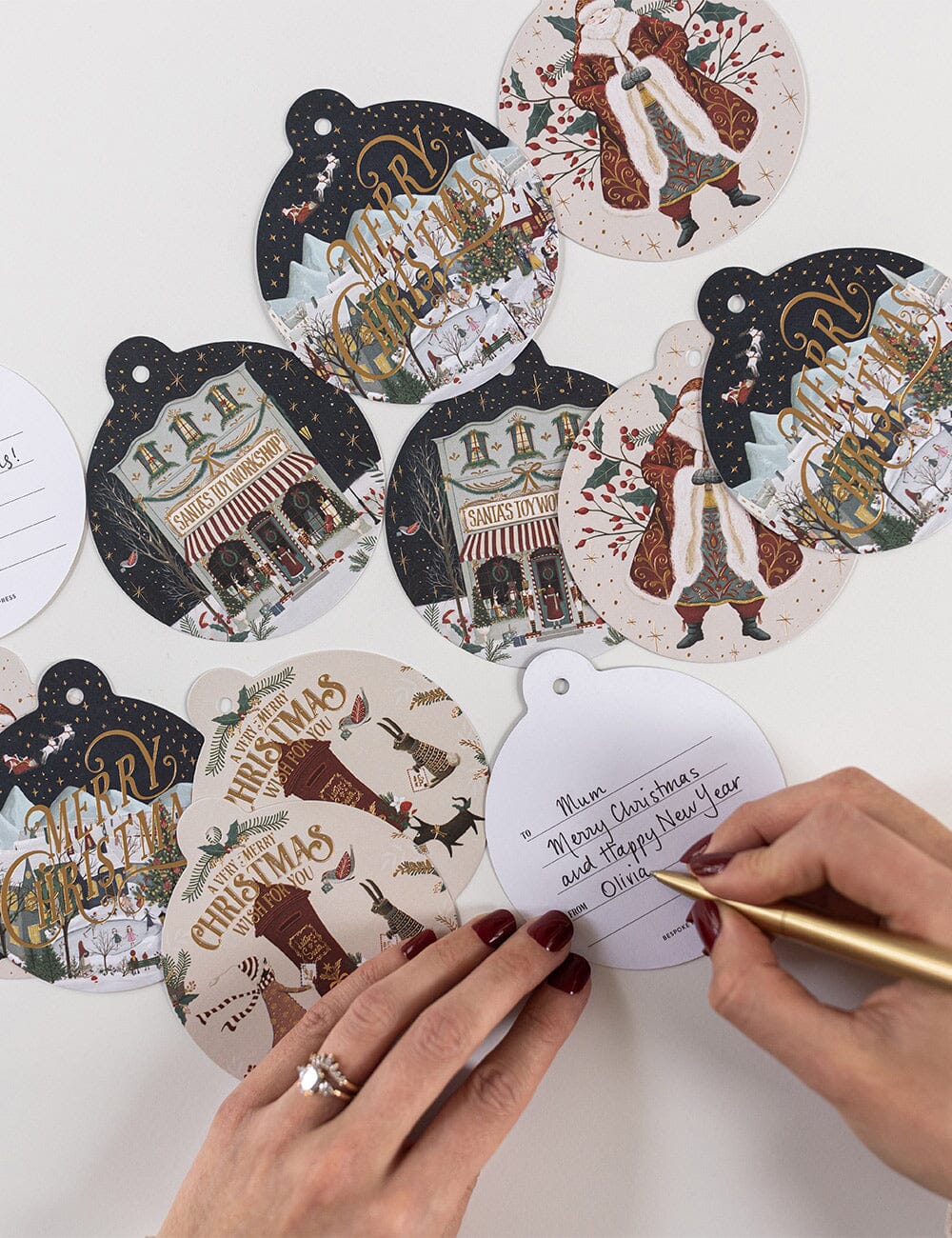 12pk Gift Tag "The Christmas Village Tags" (Bauble) Gift Tags Bespoke Letterpress 