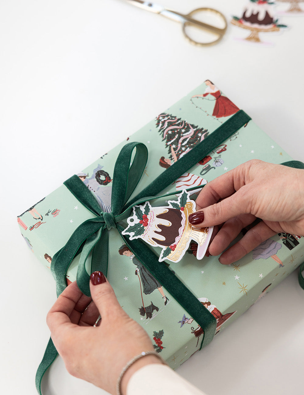 6pk Christmas Gift Tags Christmas Pudding