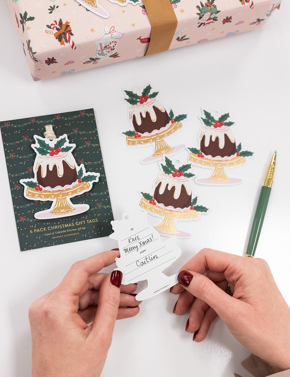 6pk Christmas Gift Tags Christmas Pudding
