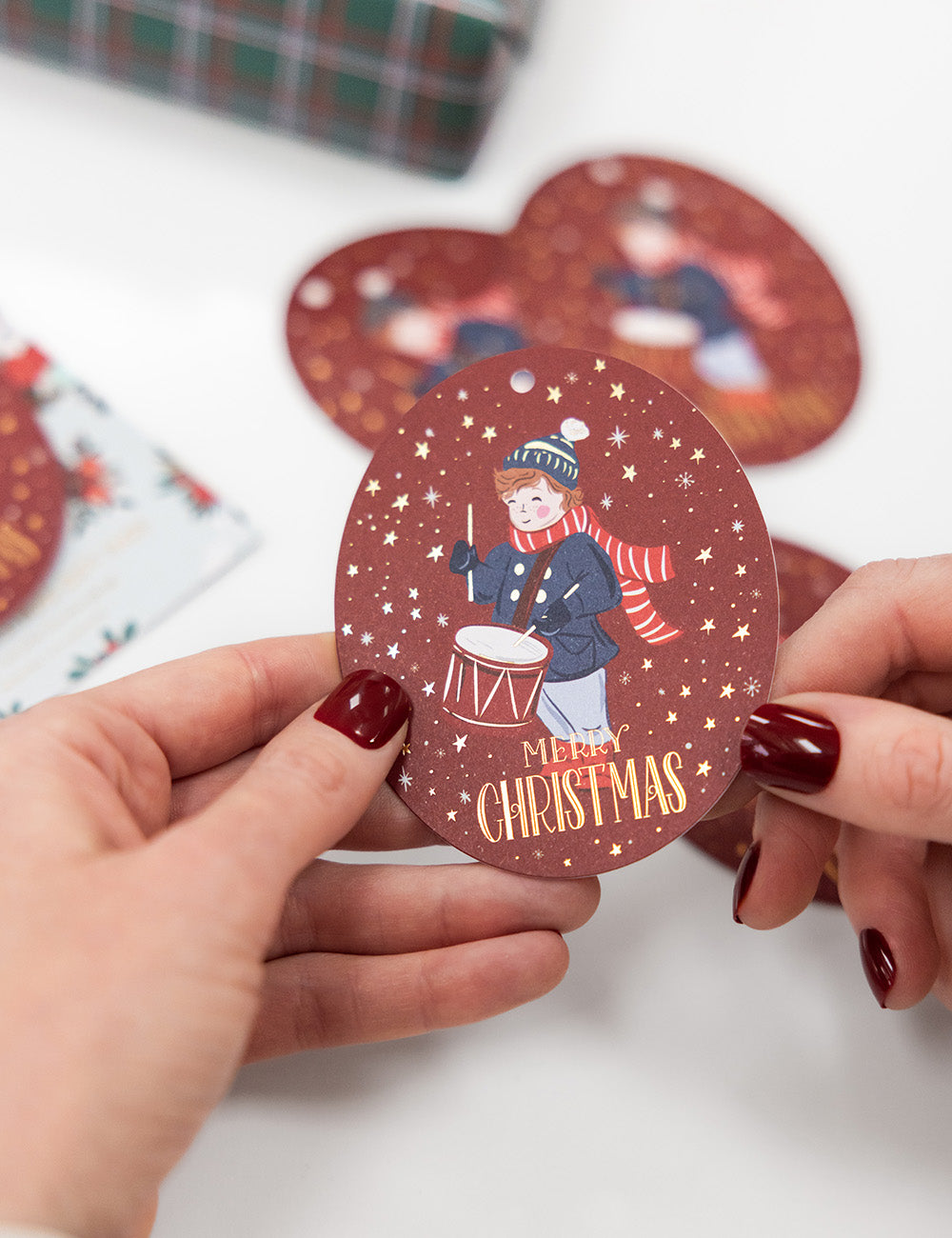 6pk Christmas Gift Tags Drummer Boy