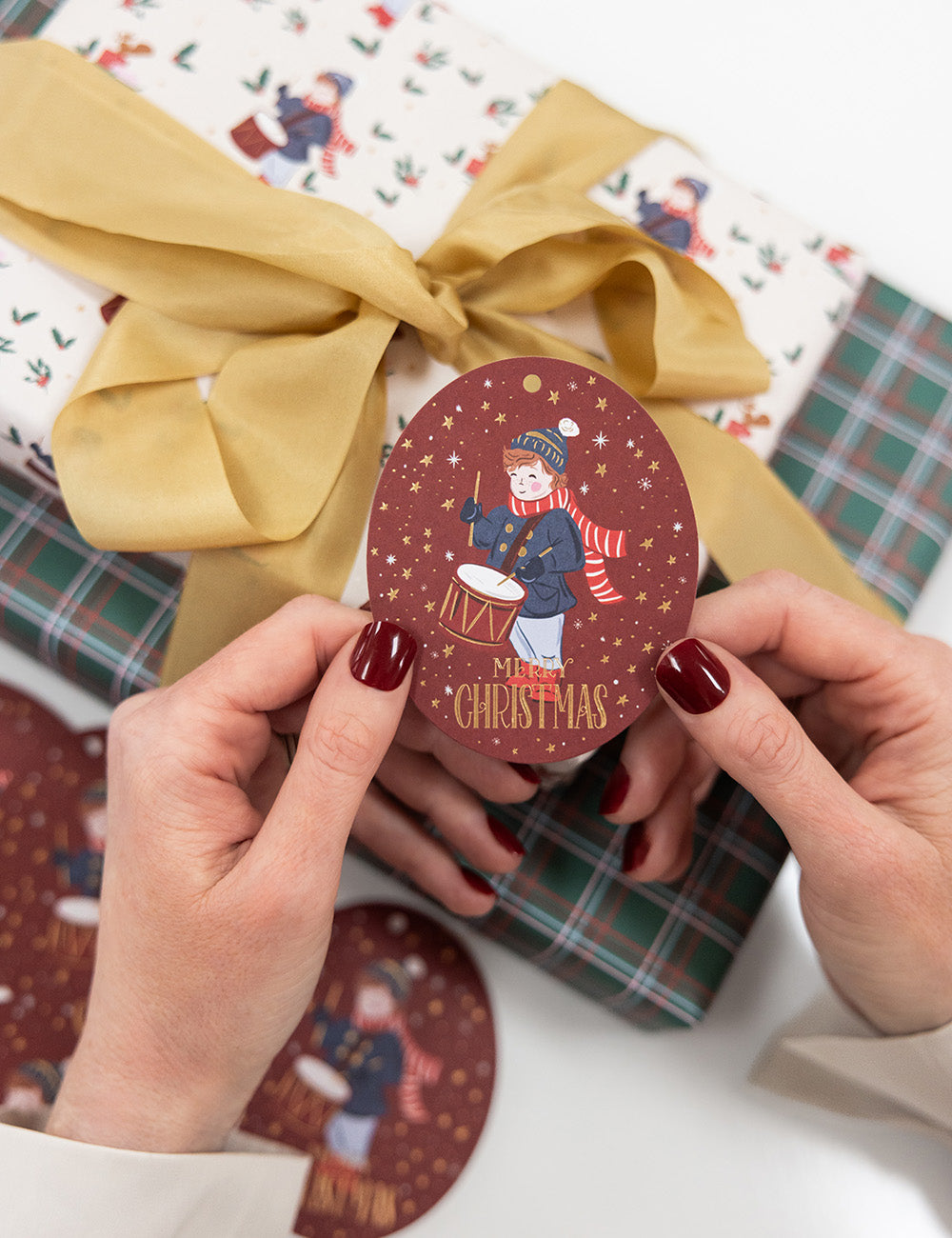 6pk Christmas Gift Tags Drummer Boy