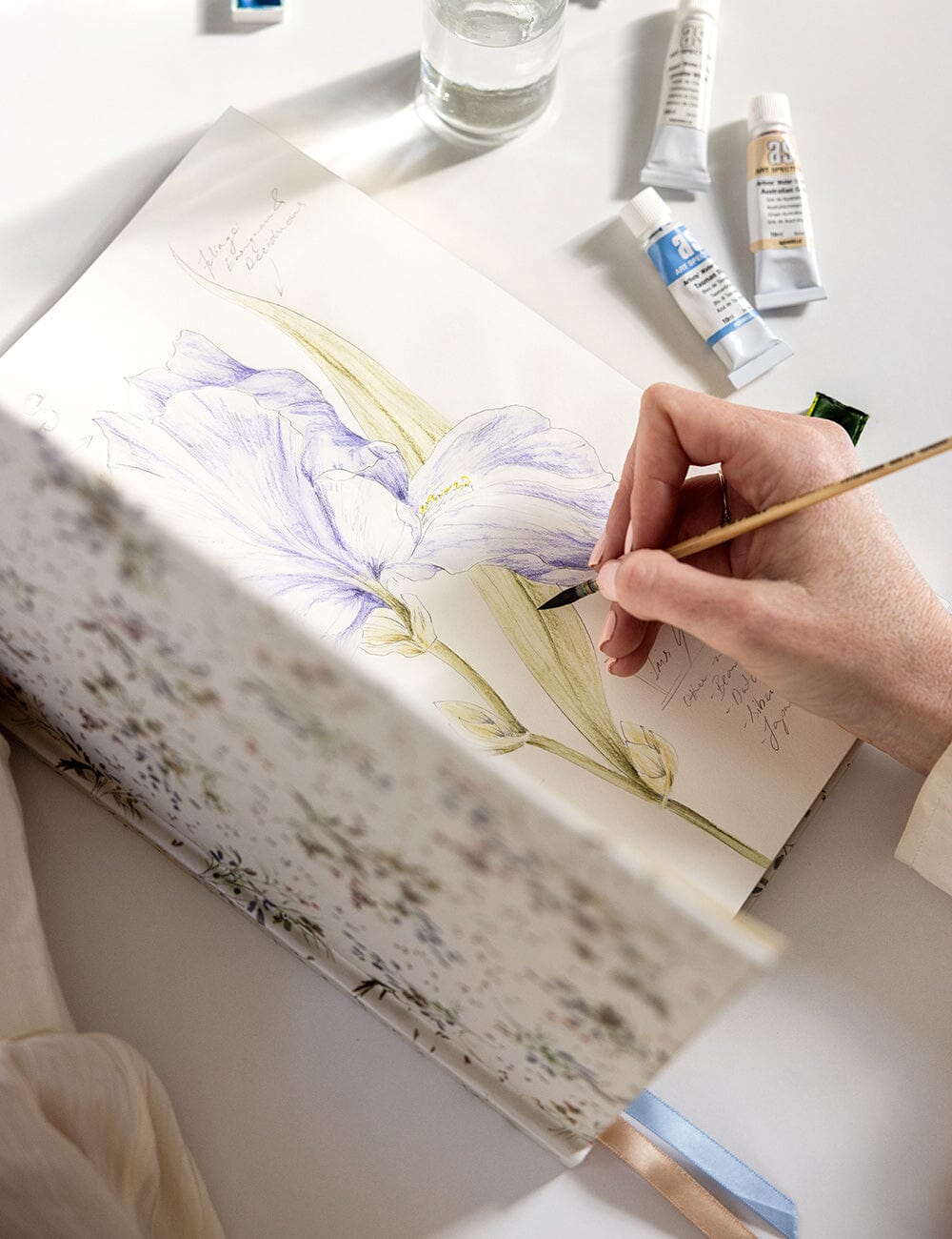 A4 Linen Bound Art Sketch Journal - Waxflower