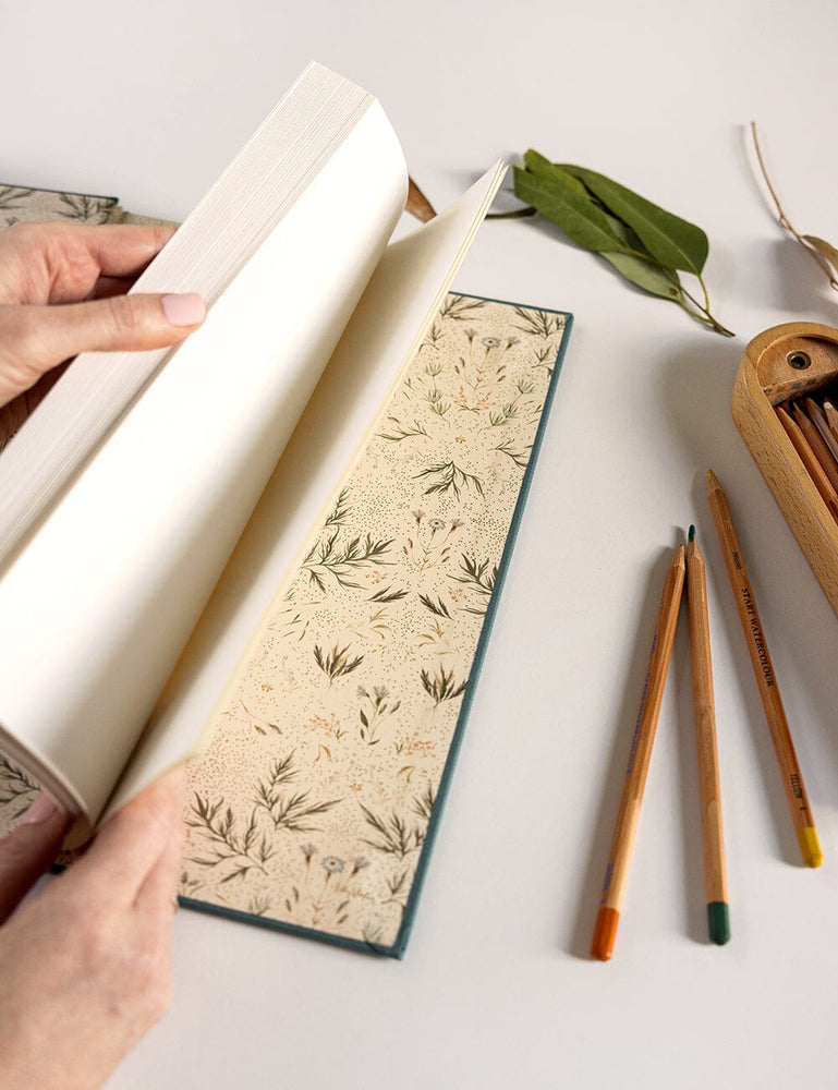 A4 Linen Bound Art Journal - Meadow Journals Bespoke Letterpress 
