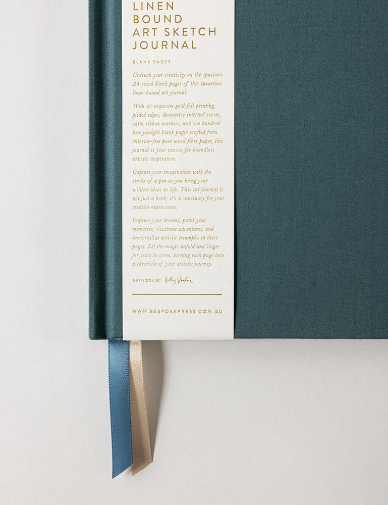 A4 Linen Bound Art Journal - Meadow Journals Bespoke Letterpress 