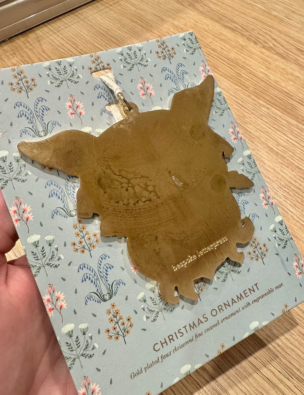 WAREHOUSE SALE - Fine Enamel Christmas Ornament - Angel with Harp (seconds)