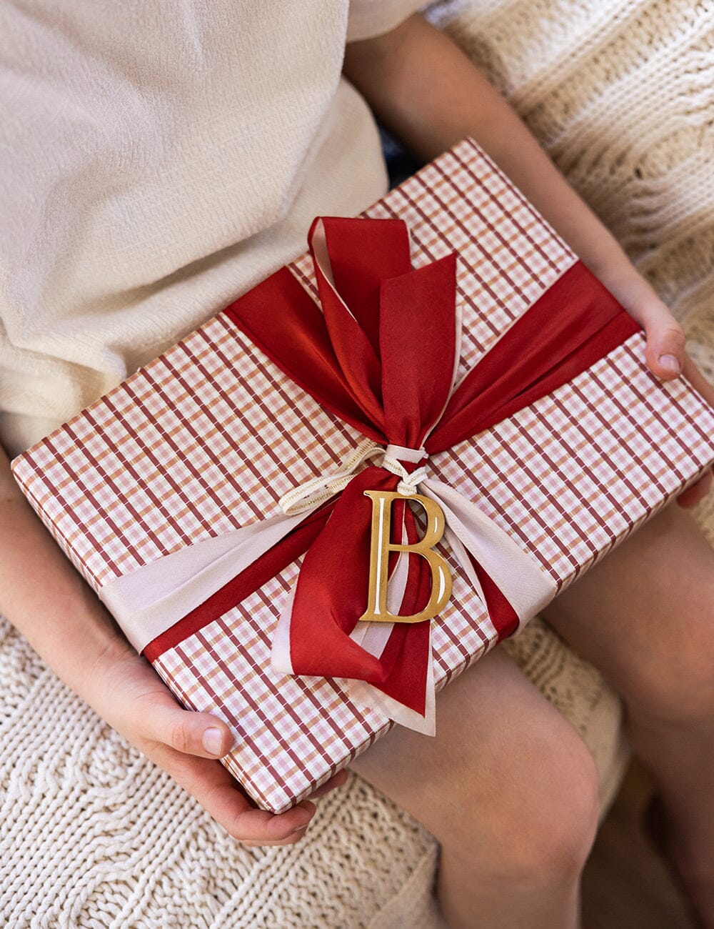 Gift Wrap Roll 3m - Christmas Tartan Check Gift Wrapping Bespoke Letterpress 