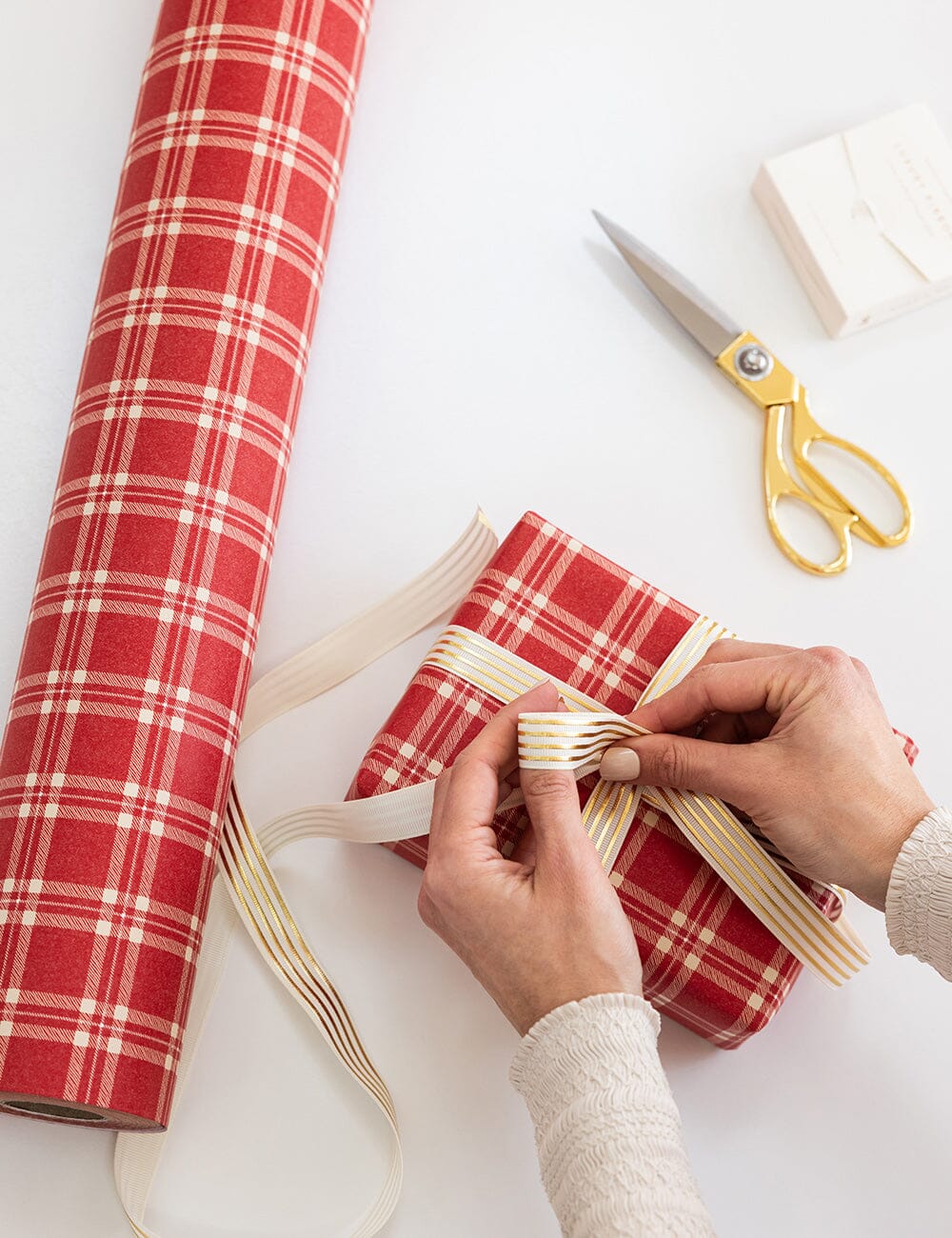 Gift Wrap Roll 30m - Christmas Red Check Plaid