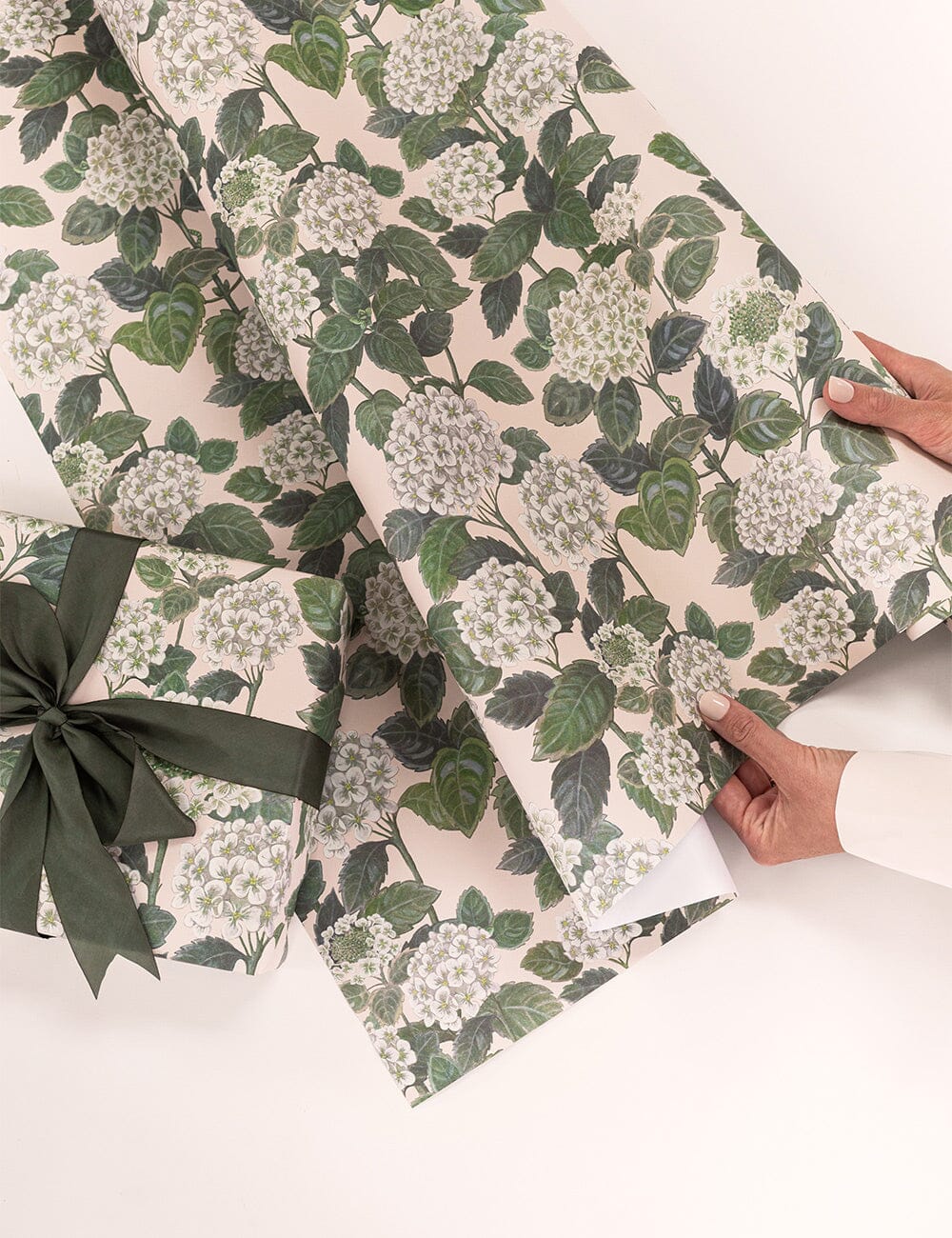 Gift Wrap Roll 30m - Hydrangea Gift Wrapping Bespoke Letterpress 