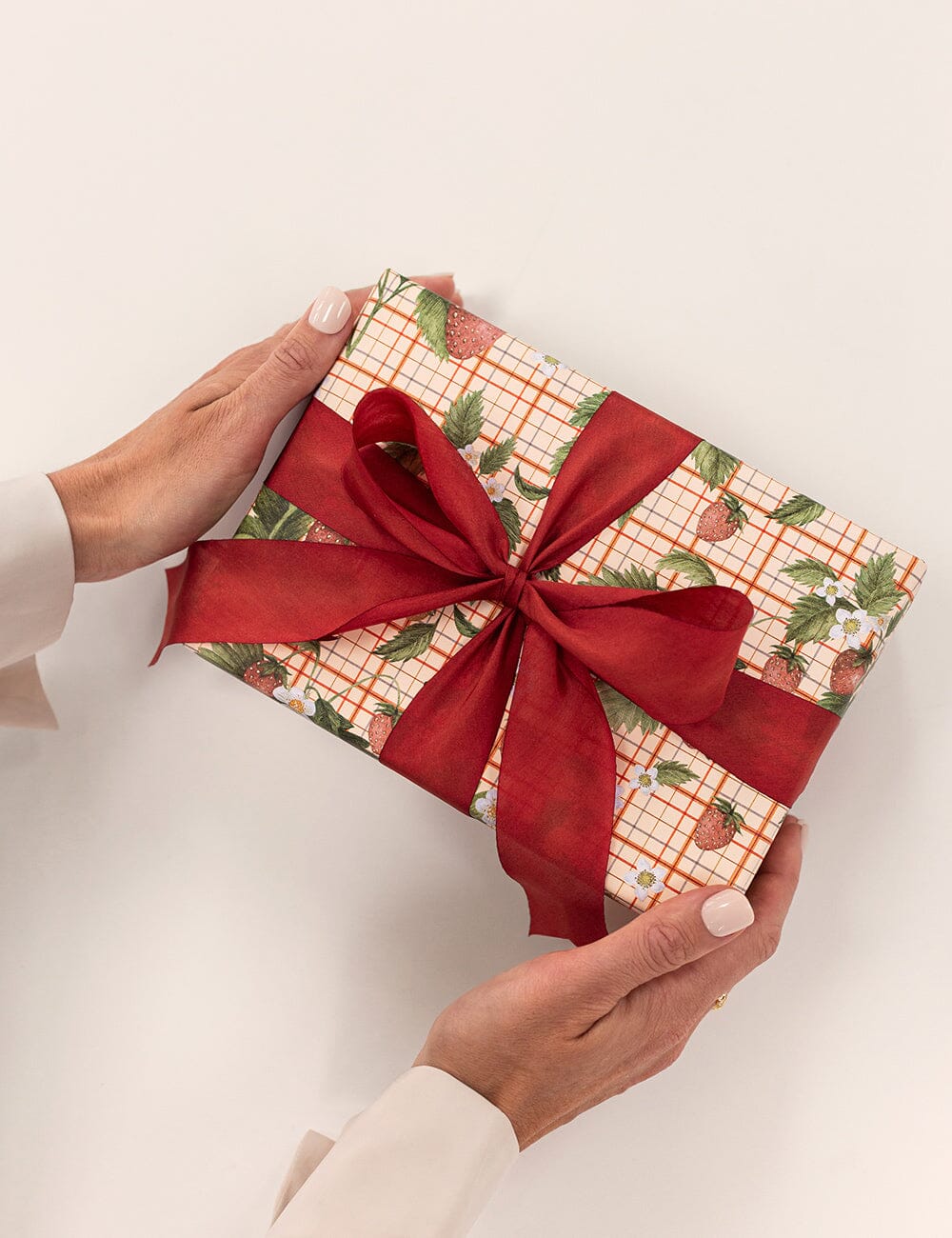 Gift Wrap Roll 30m - Strawberries Gift Wrapping Bespoke Letterpress 