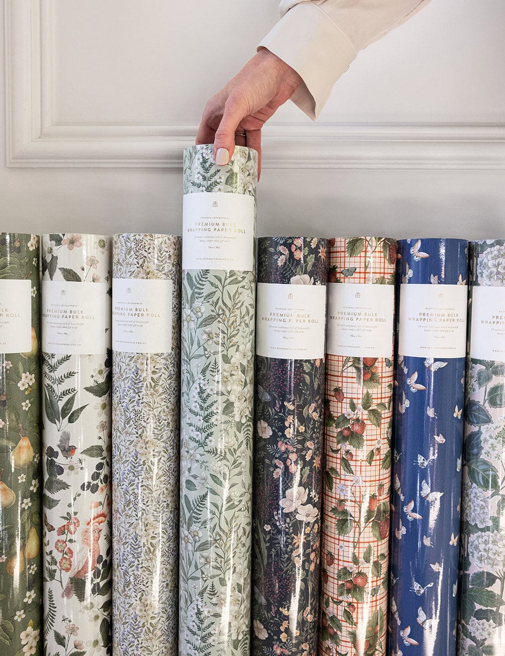 Gift Wrap Roll 30m - Ivory Garden