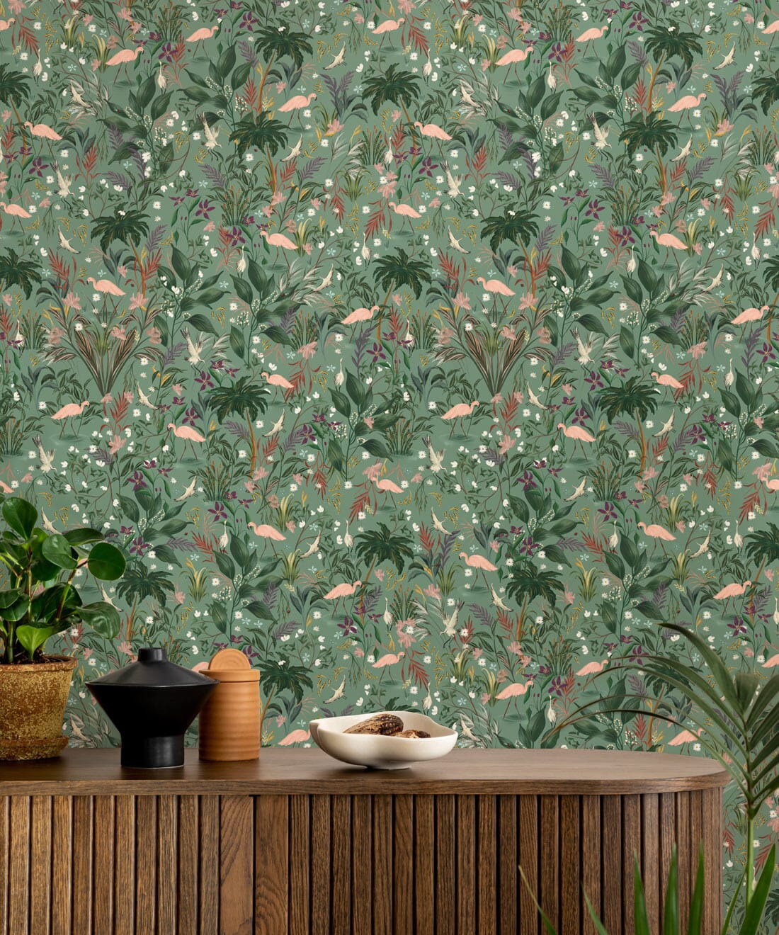 Bespoke Flamingos Wallpaper