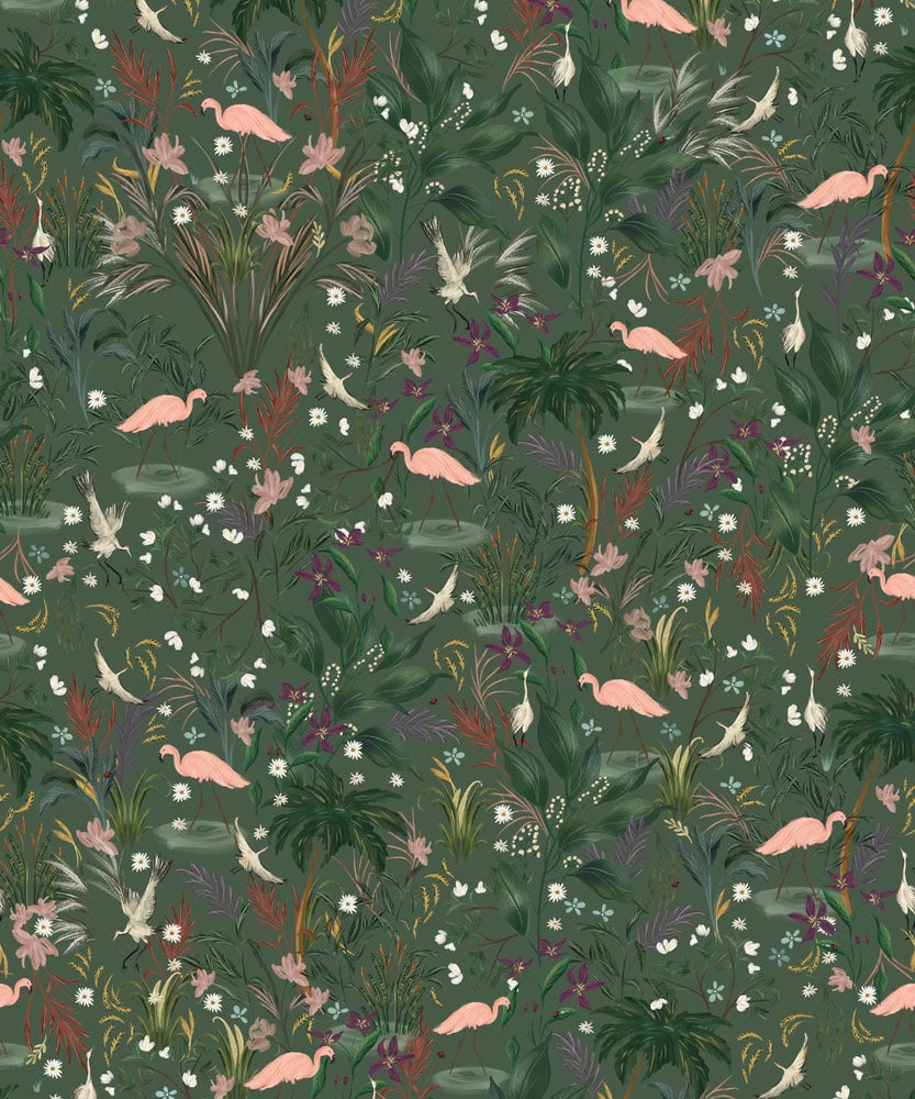 Bespoke Flamingos Wallpaper Wallpaper Milton & King 