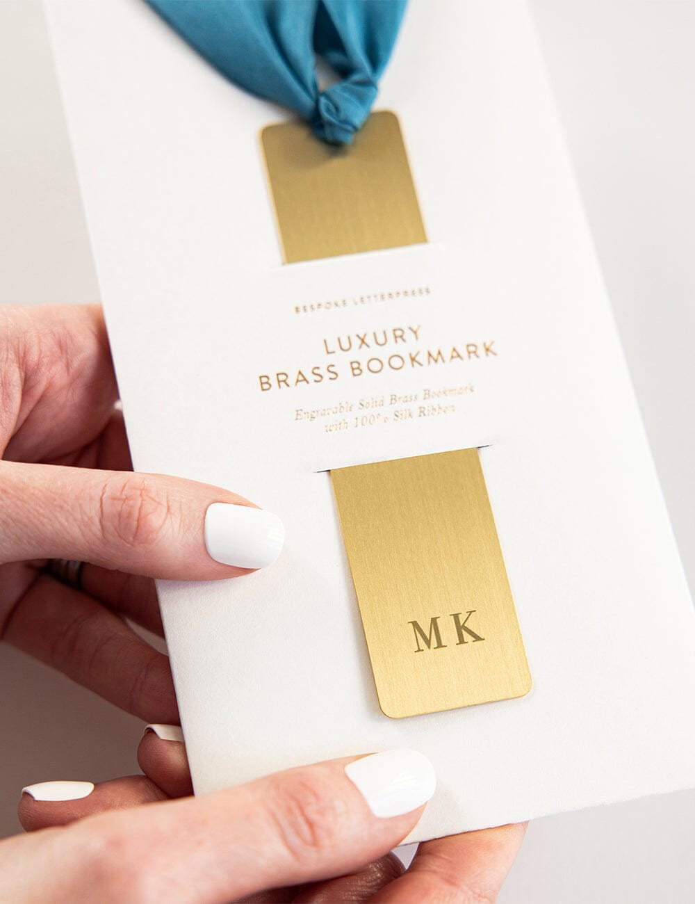 Brass Bookmark - Teal Stationery Bespoke Letterpress 