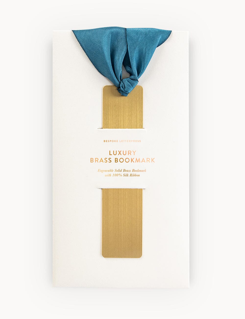 Brass Bookmark - Teal Stationery Bespoke Letterpress 