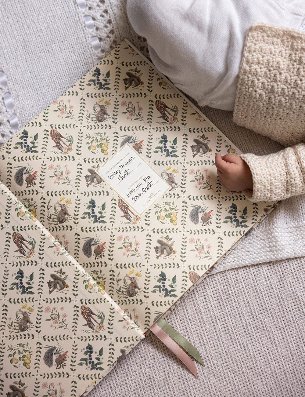 Heirloom Baby Memory Journal - Woodland Journals Bespoke Letterpress 