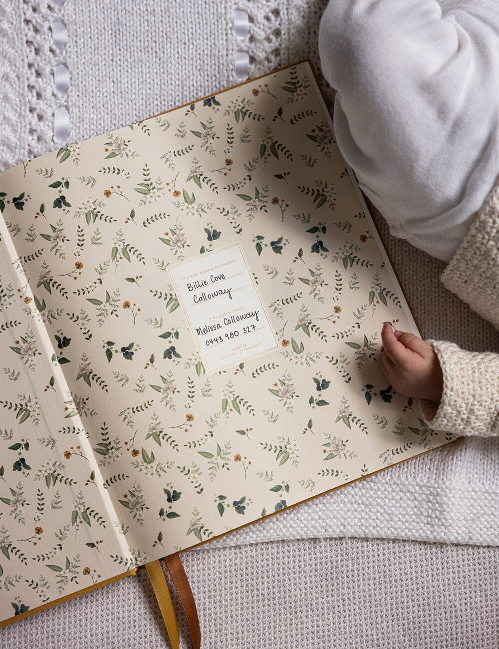 Heirloom Baby Memory Journal - Buttercup Journals Bespoke Letterpress 