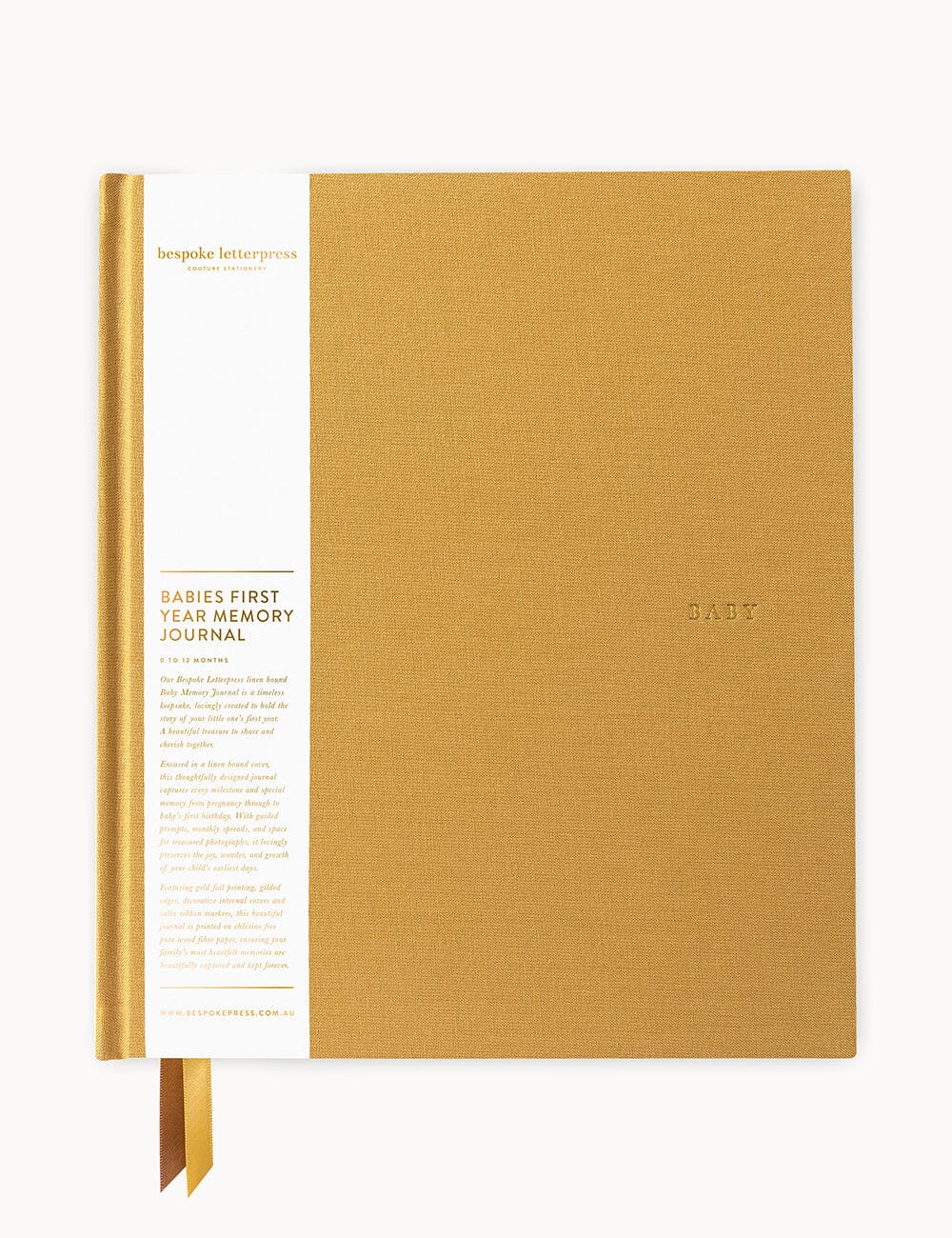 Heirloom Baby Memory Journal - Buttercup Journals Bespoke Letterpress 