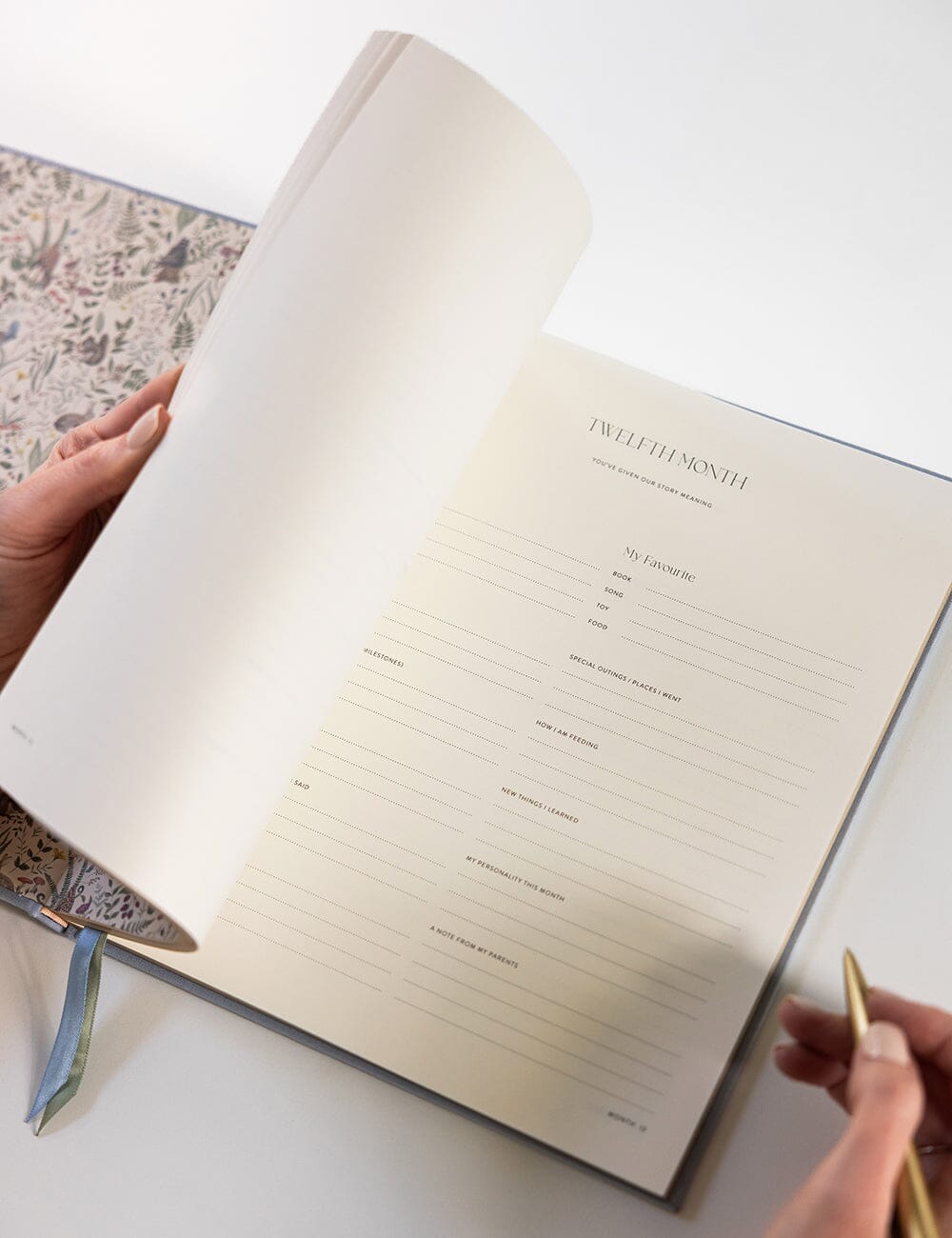 Heirloom Baby Memory Journal - Luna Blue
