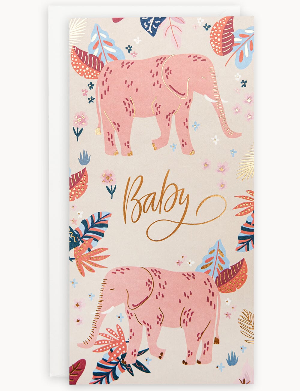 "Baby" Elephant Tall Card Greeting Cards Bespoke Letterpress 