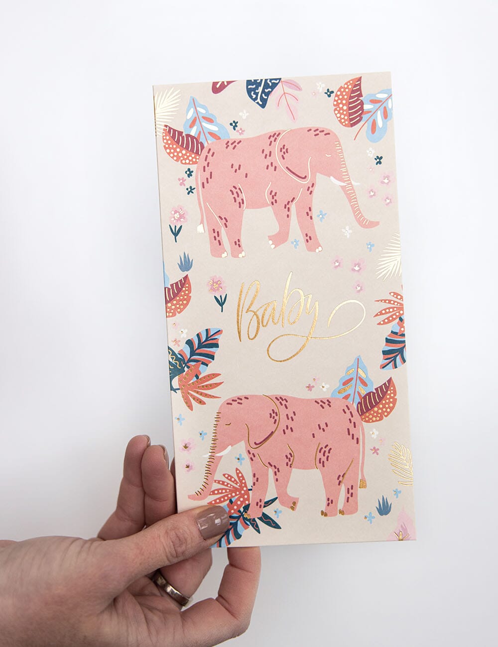 "Baby Elephant" Tall Card Greeting Cards Bespoke Letterpress 