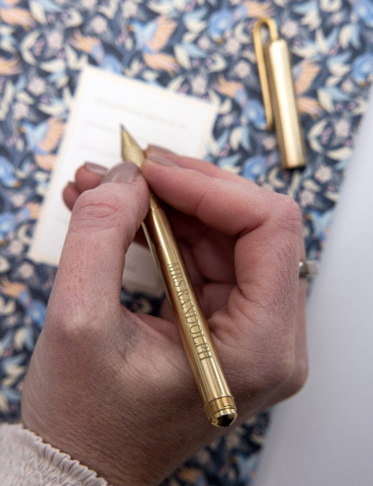 Solid Brass Pen (Boxed) Desktop Stationery Bespoke Letterpress 