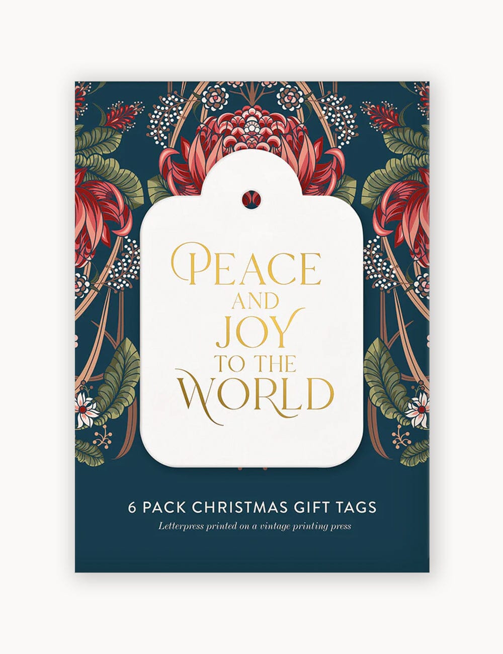 Gift Tags 6 pack "Peace and Joy" Gift Tags Bespoke Letterpress 