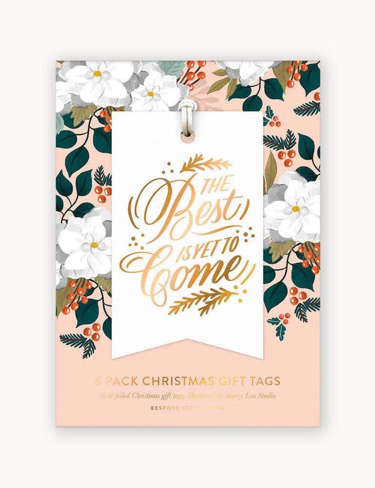 6pk Christmas Gift Tags "The best is yet to come" Gift Tags Bespoke Letterpress 