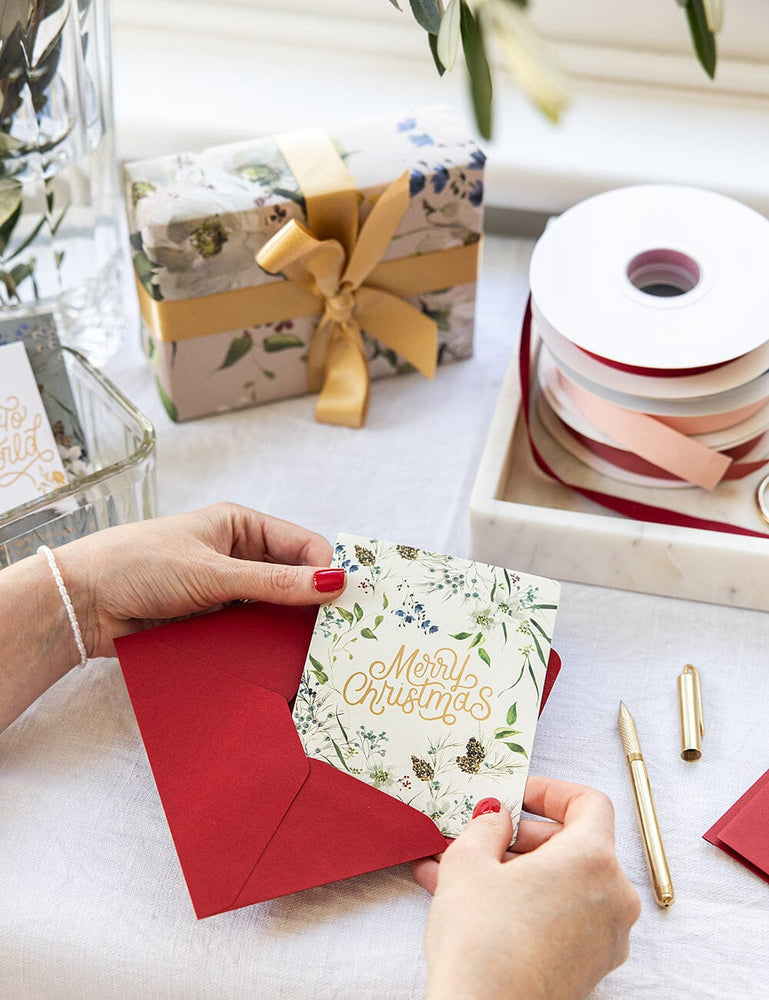 "Merry Christmas" Cream Christmas Card Greeting Cards Bespoke Letterpress 