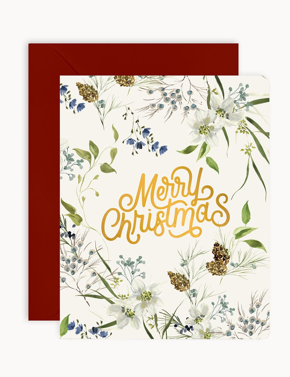 Merry Christmas Cream Christmas Card