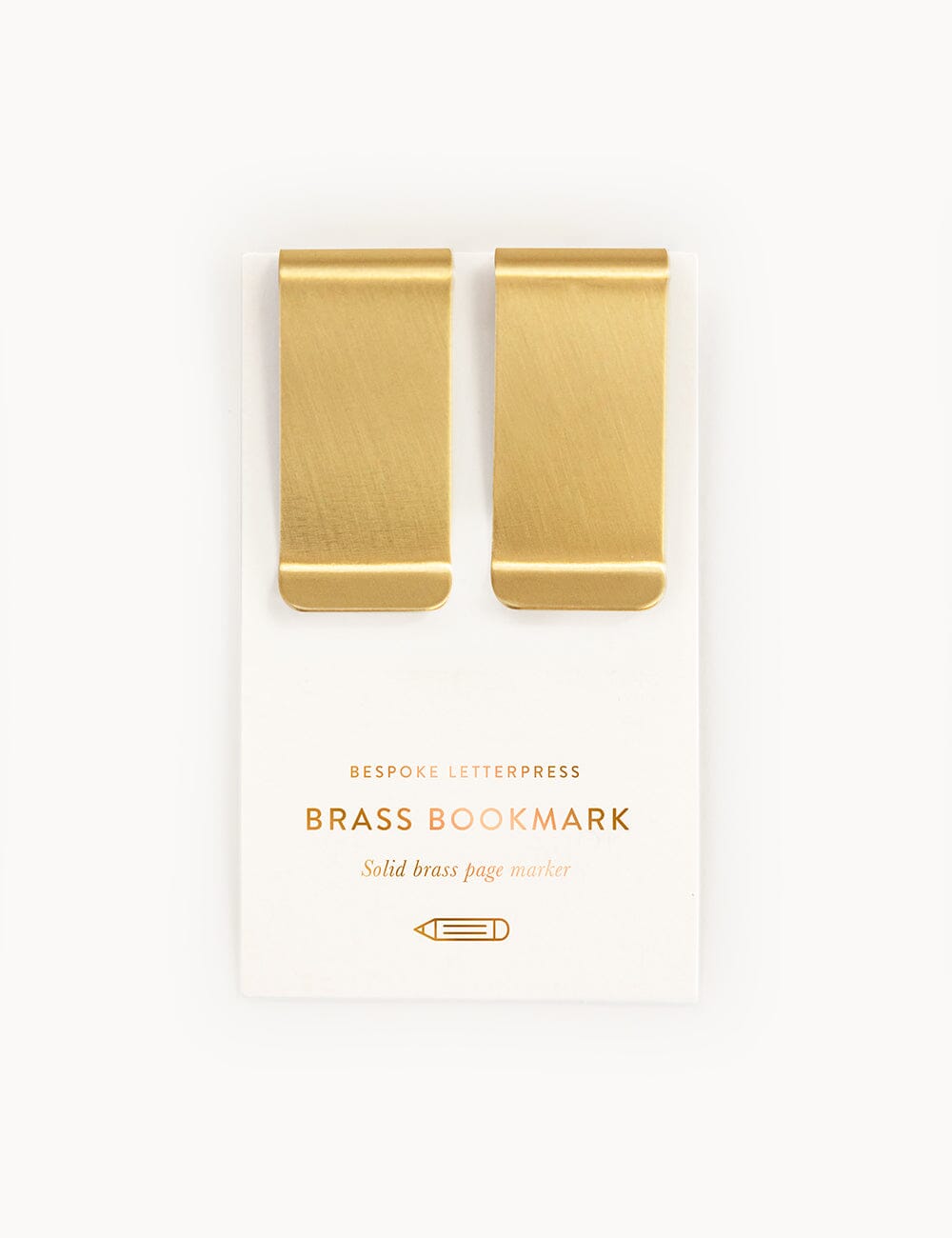 2pk Brass Bookmark / Paperclips Stationery Bespoke Letterpress 