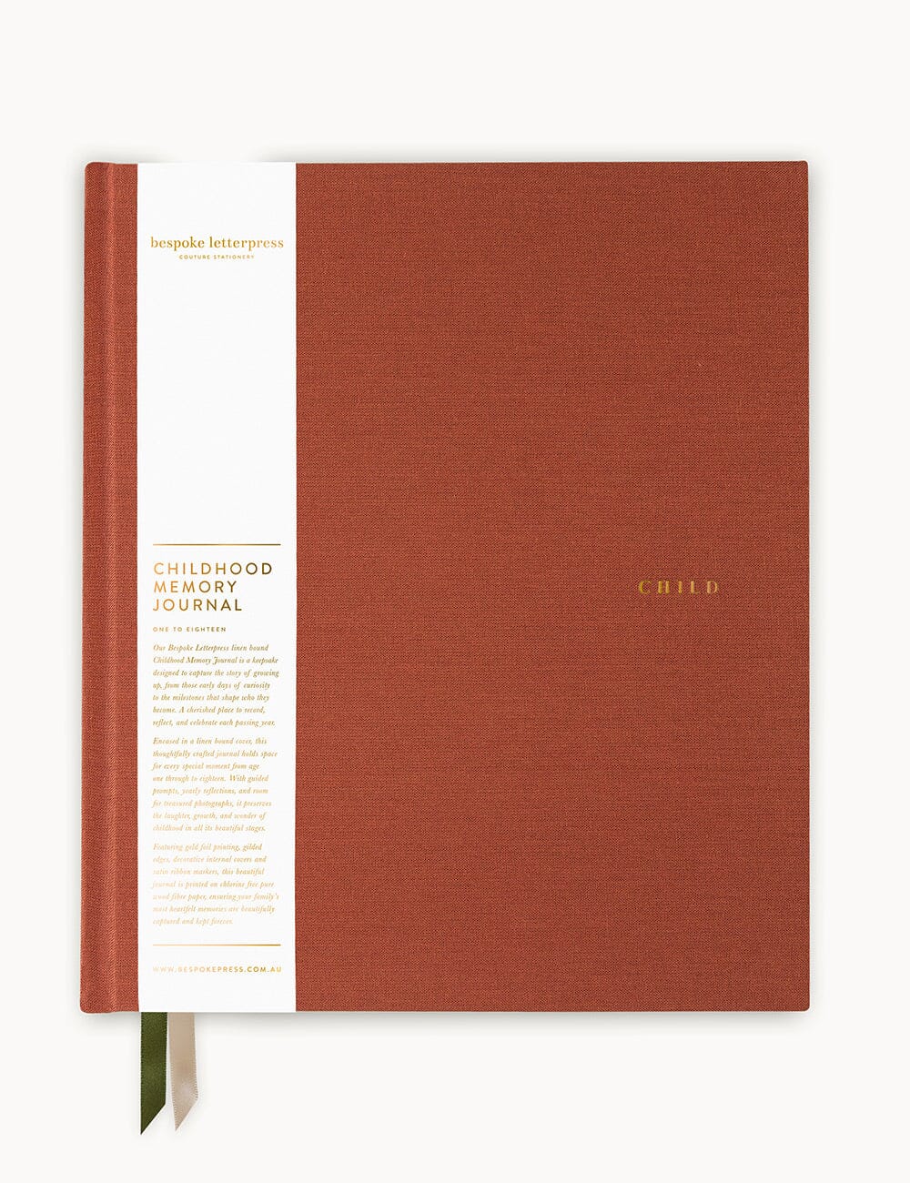 Heirloom Childhood Memory Journal - Cinnamon Journals Bespoke Letterpress 