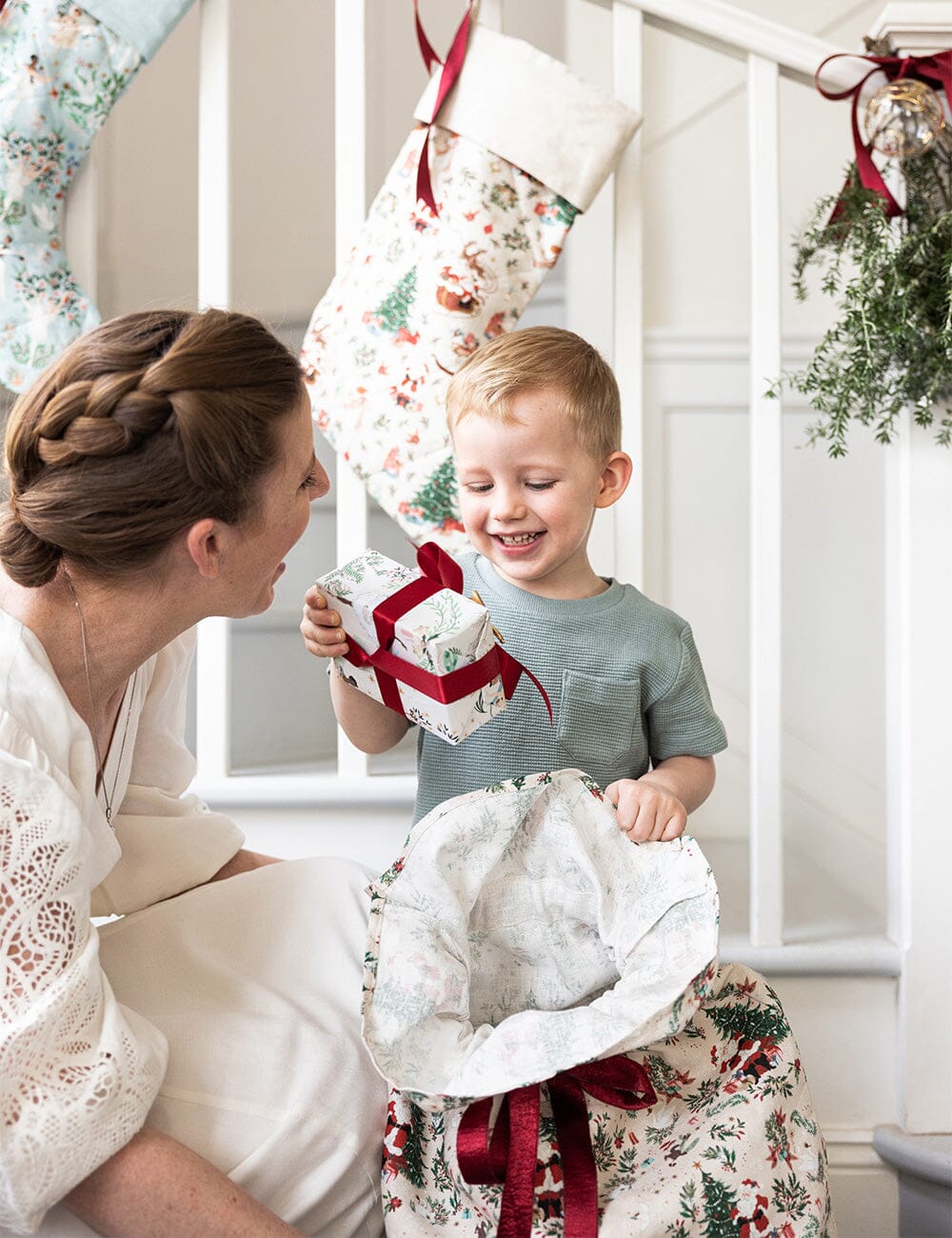 Jolly Santa Sleigh - Heirloom Christmas Santa Sack