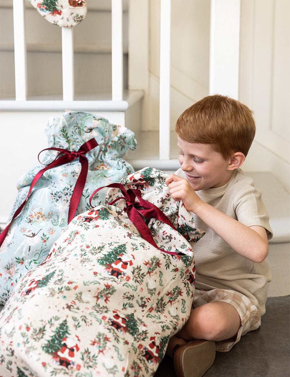 Jolly Santa Sleigh - Heirloom Christmas Santa Sack