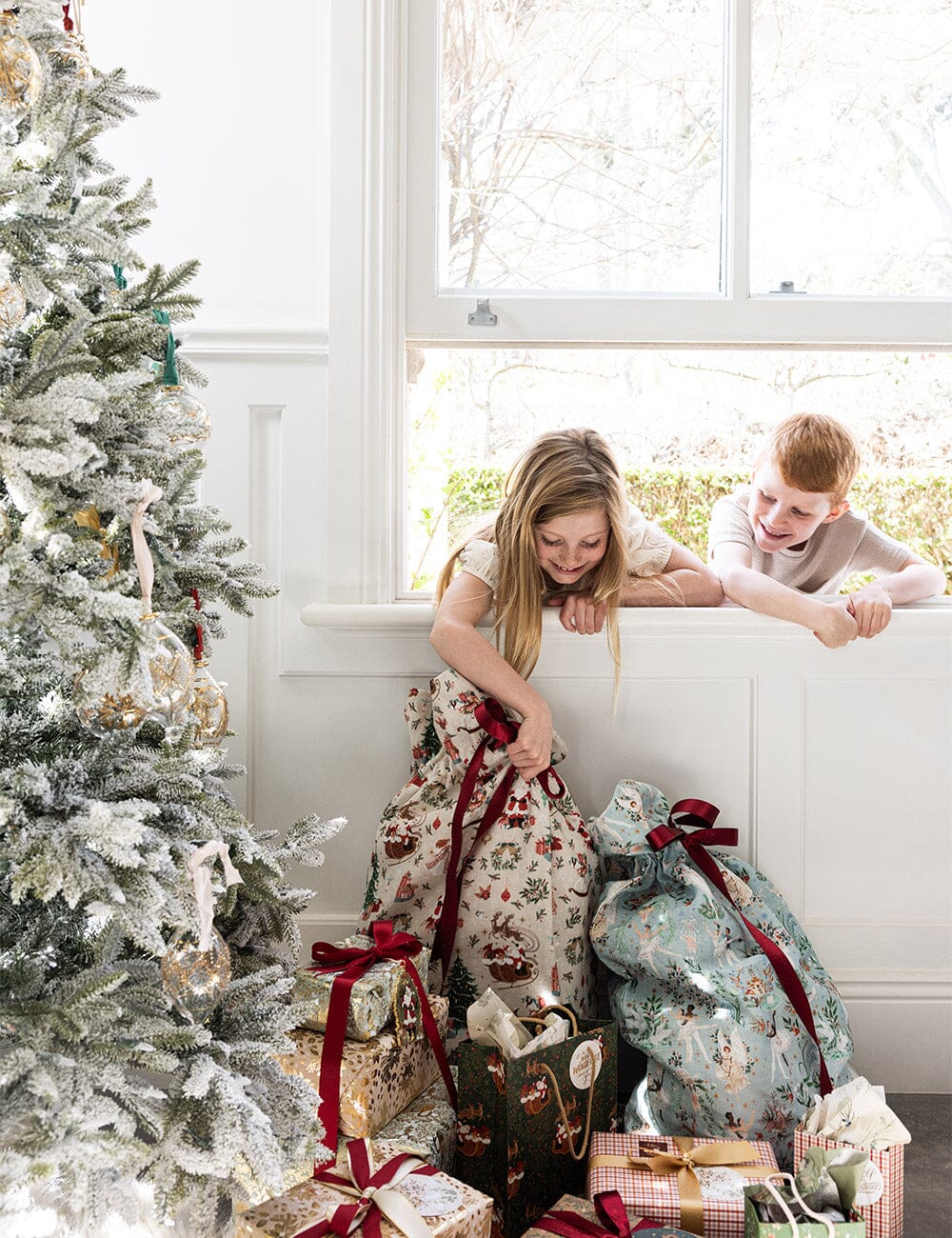 Jolly Santa Sleigh - Heirloom Christmas Santa Sack