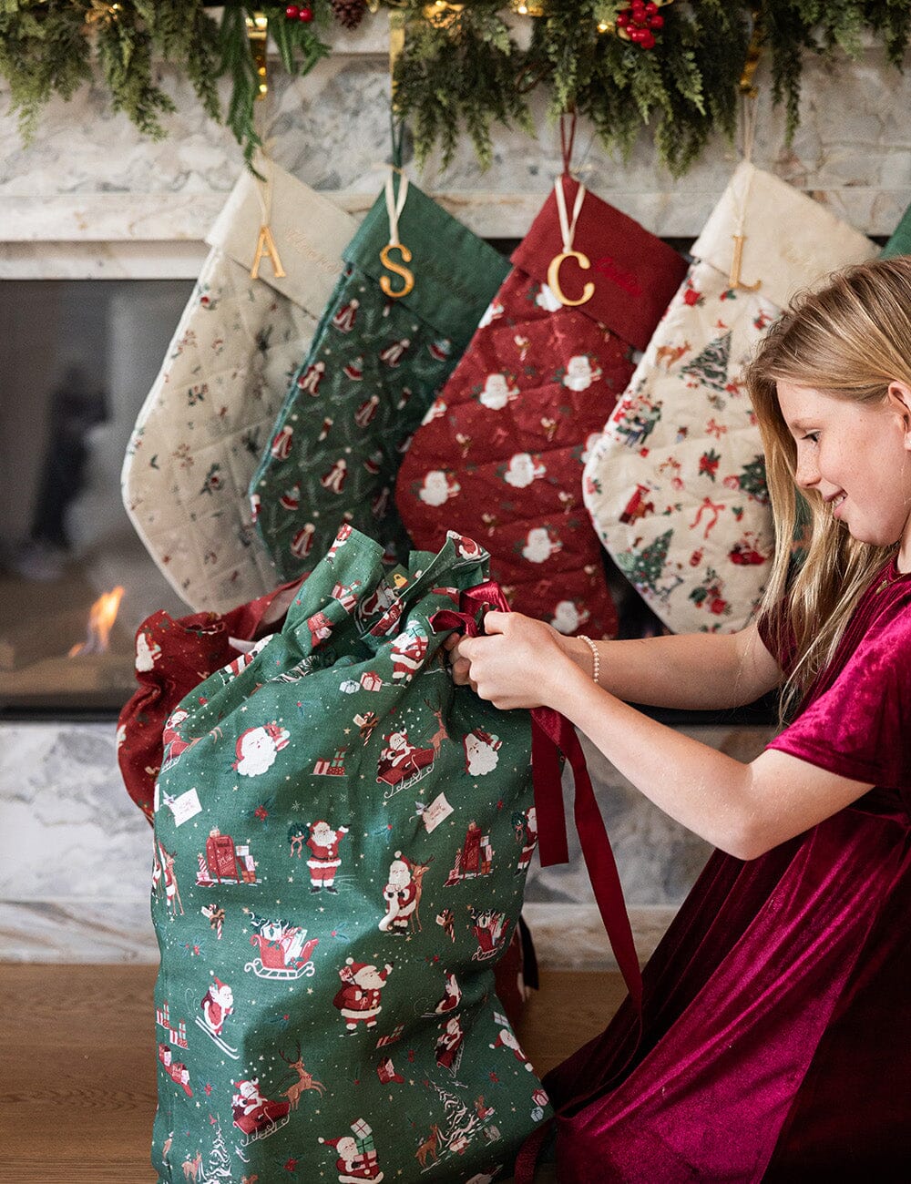 Christmas Santas - Heirloom Christmas Santa Sack Christmas Santa Sack Bespoke Letterpress 