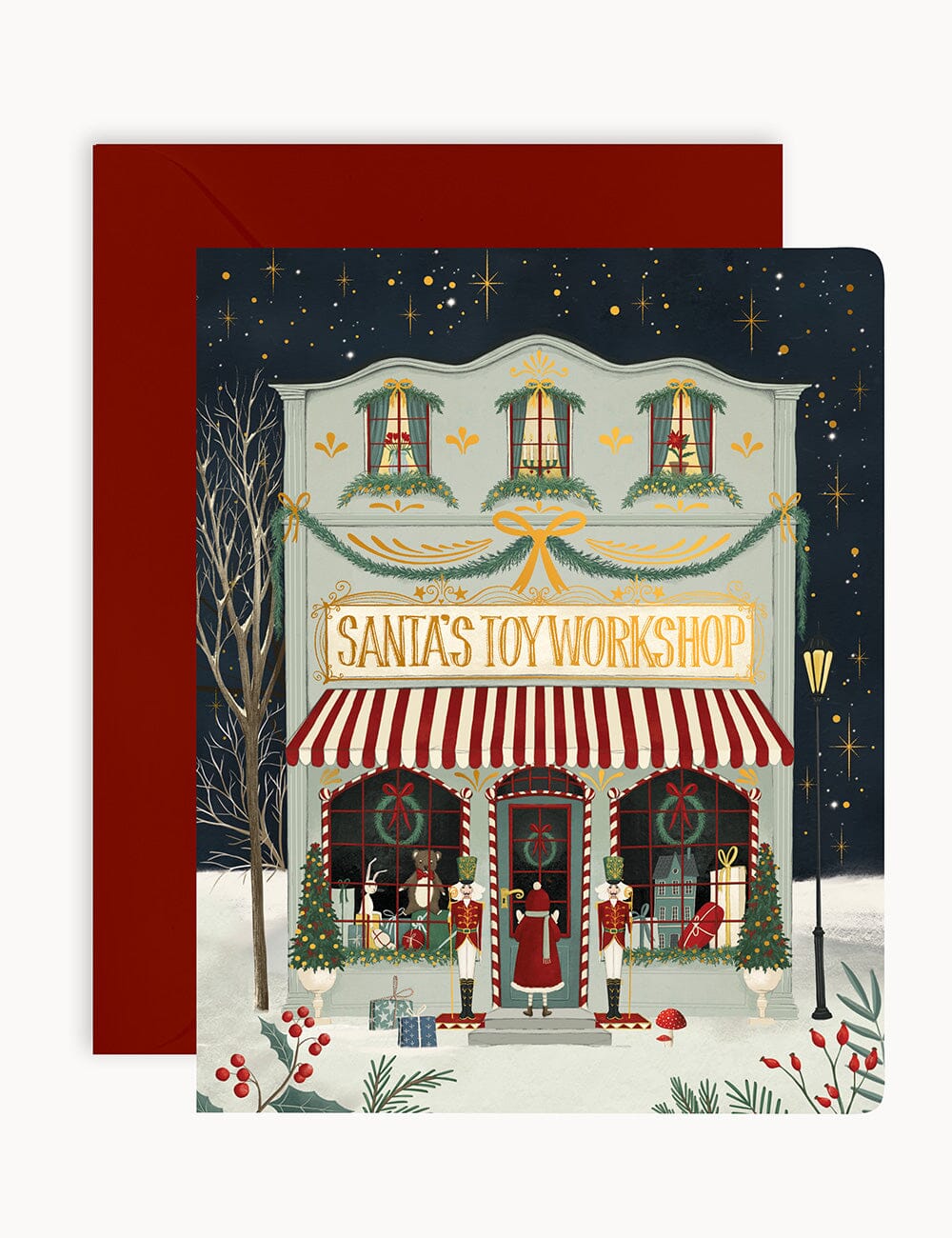 Santas Toy Workshop Christmas Card