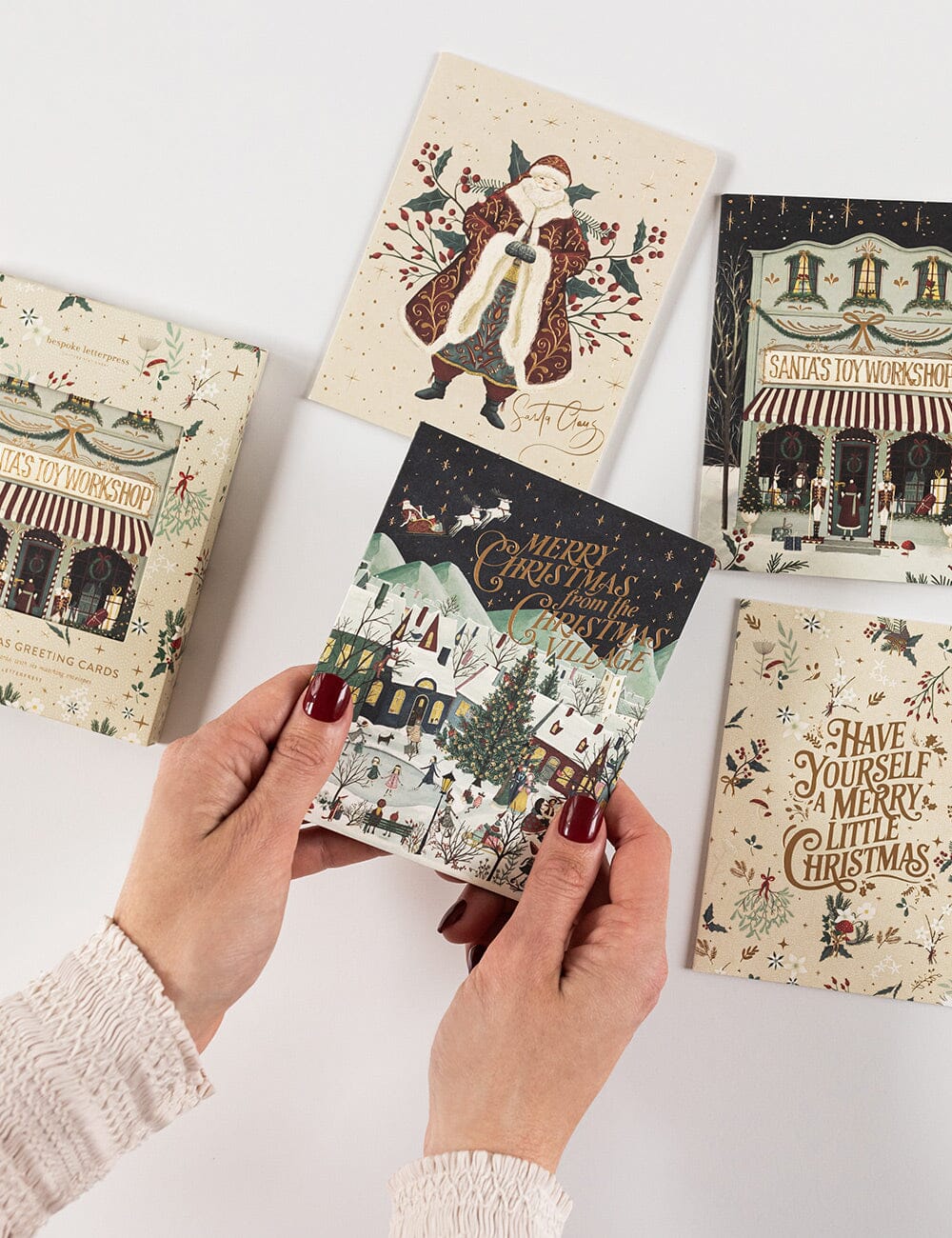 "Merry Christmas from the Christmas Village" Christmas Card Greeting Cards Bespoke Letterpress 