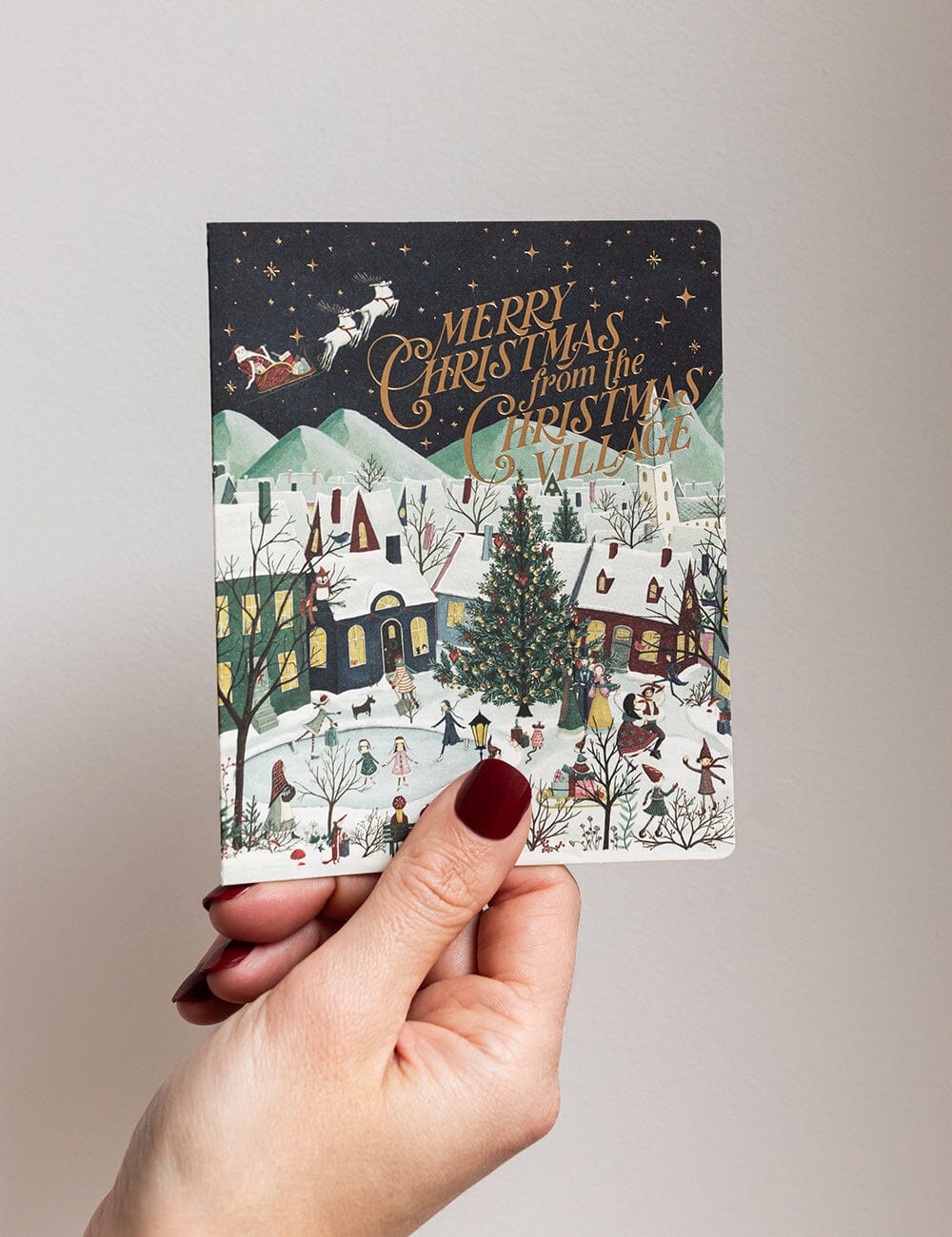 "Merry Christmas from the Christmas Village" Christmas Card Greeting Cards Bespoke Letterpress 