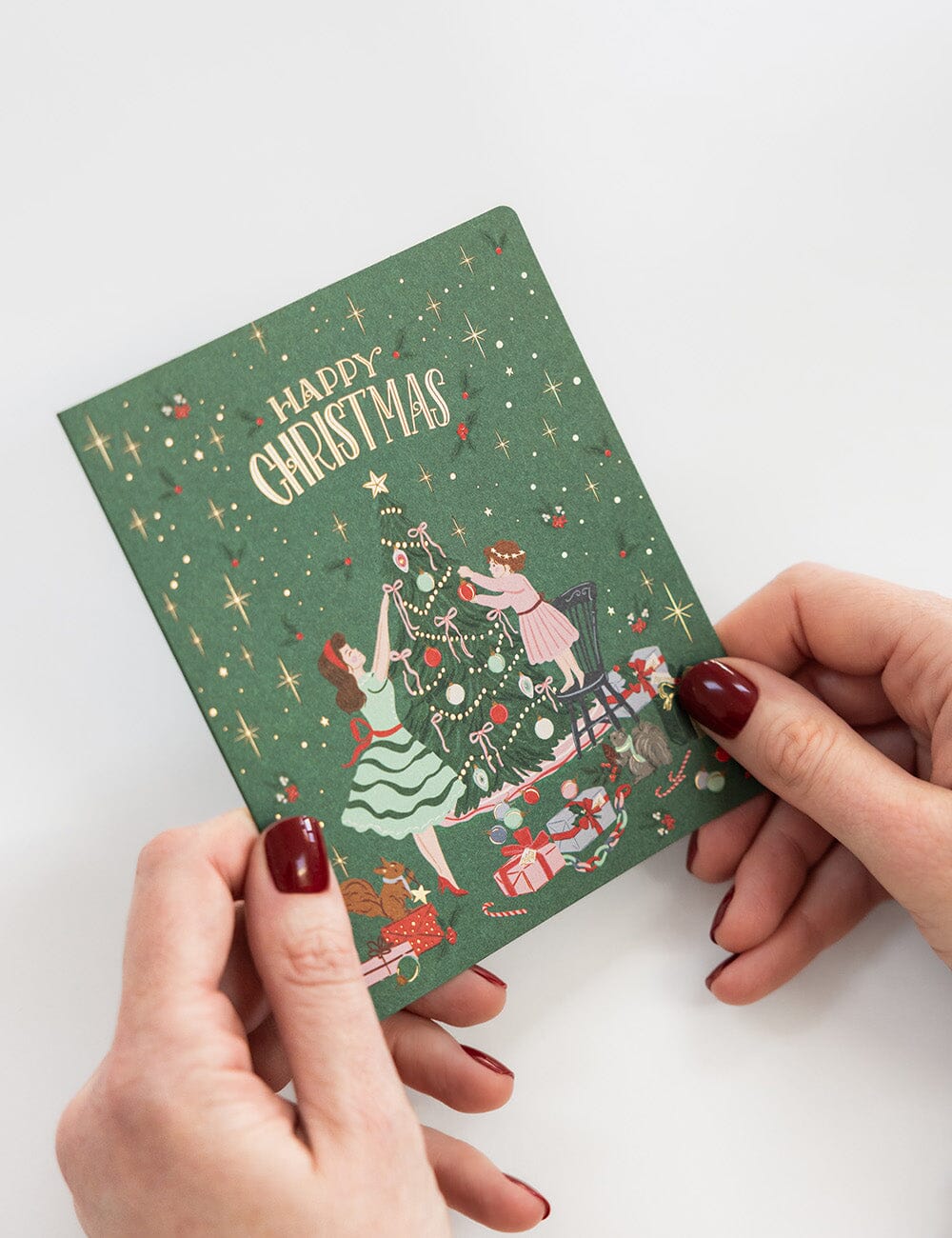 Merry Christmas Tree Decorating Card Christmas Cards Bespoke Letterpress 