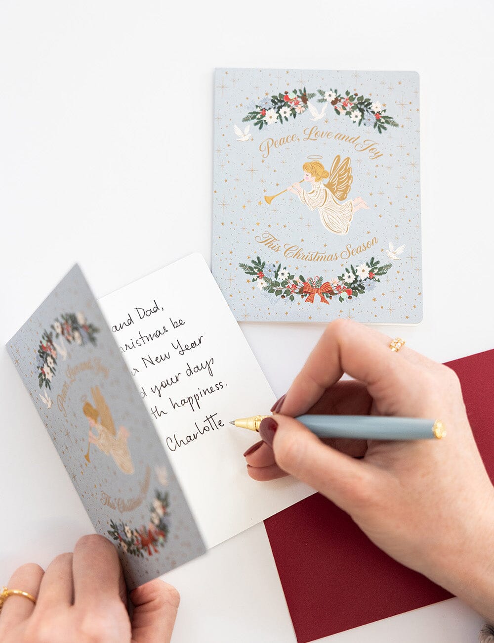 Peace, Love & Joy Herald Angel Christmas Card