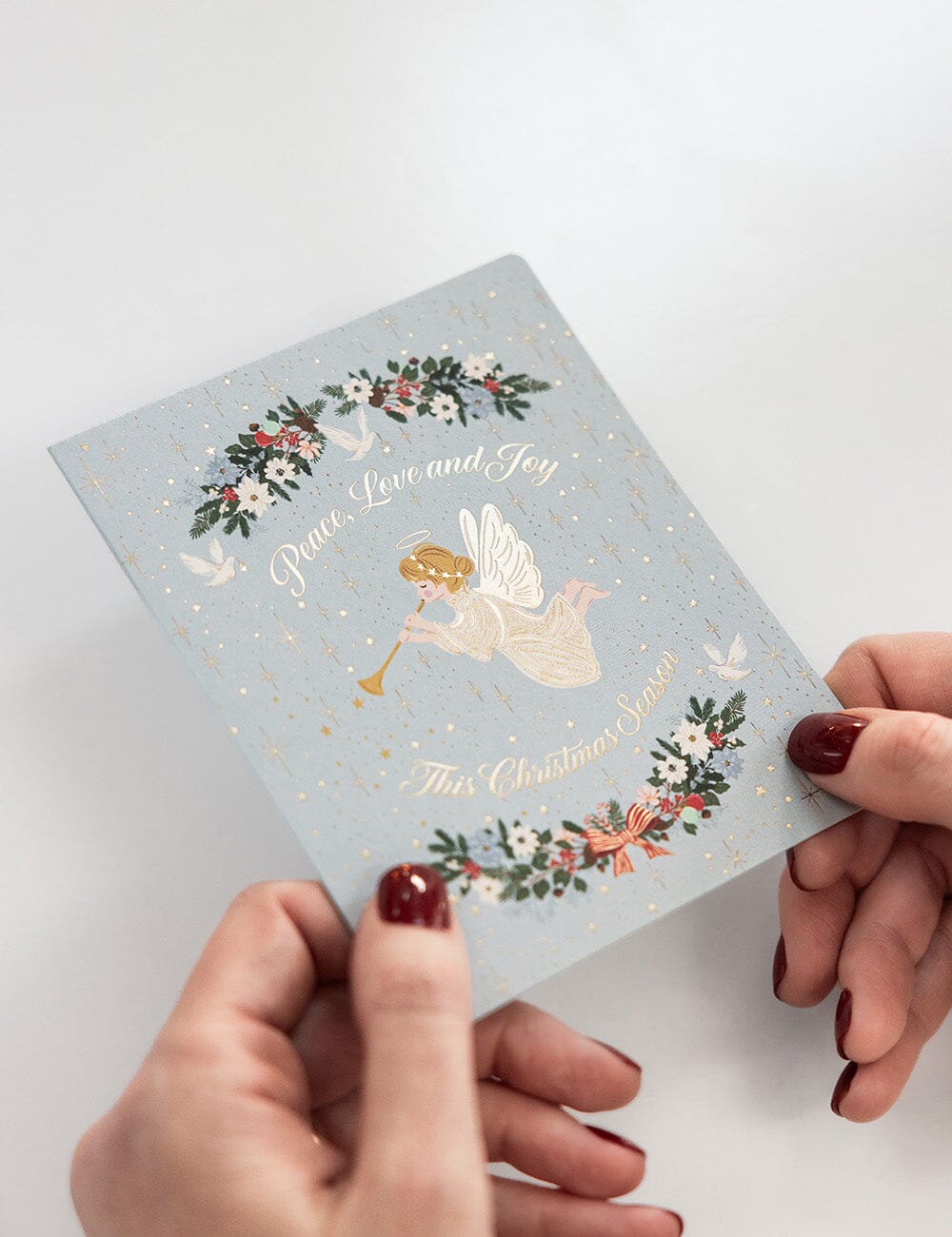 Peace, Love & Joy Herald Angel Christmas Card