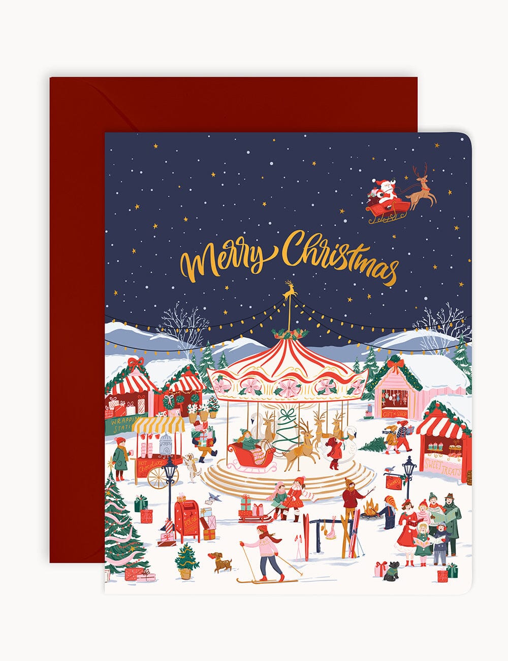 Christmas Market Christmas Card Christmas Cards Bespoke Letterpress 