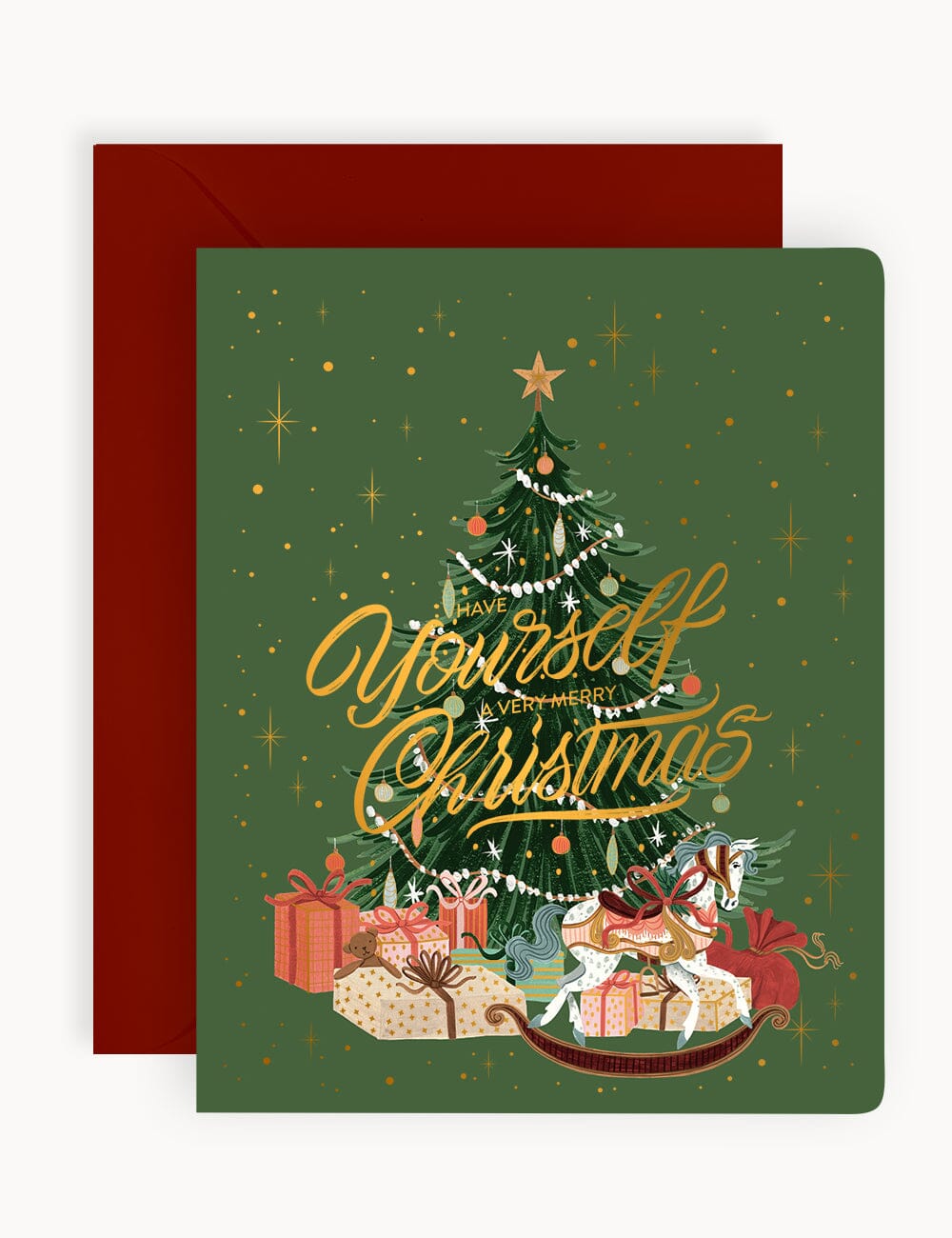 "Have yourself a very Merry Christmas" Christmas Card (Tree) Greeting Cards Bespoke Letterpress 