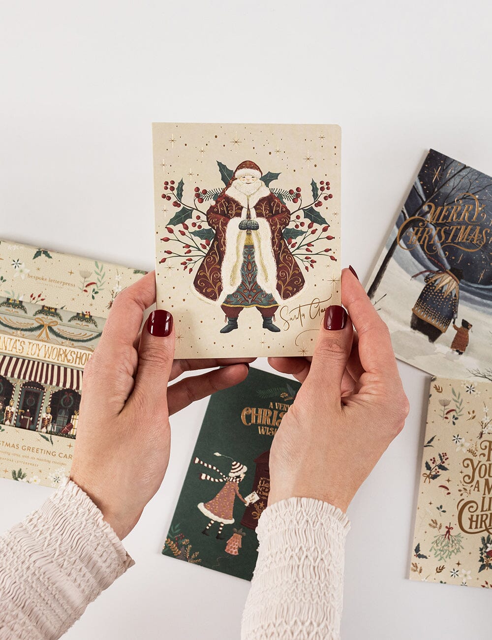 Santa Claus Christmas Card Greeting Cards Bespoke Letterpress 