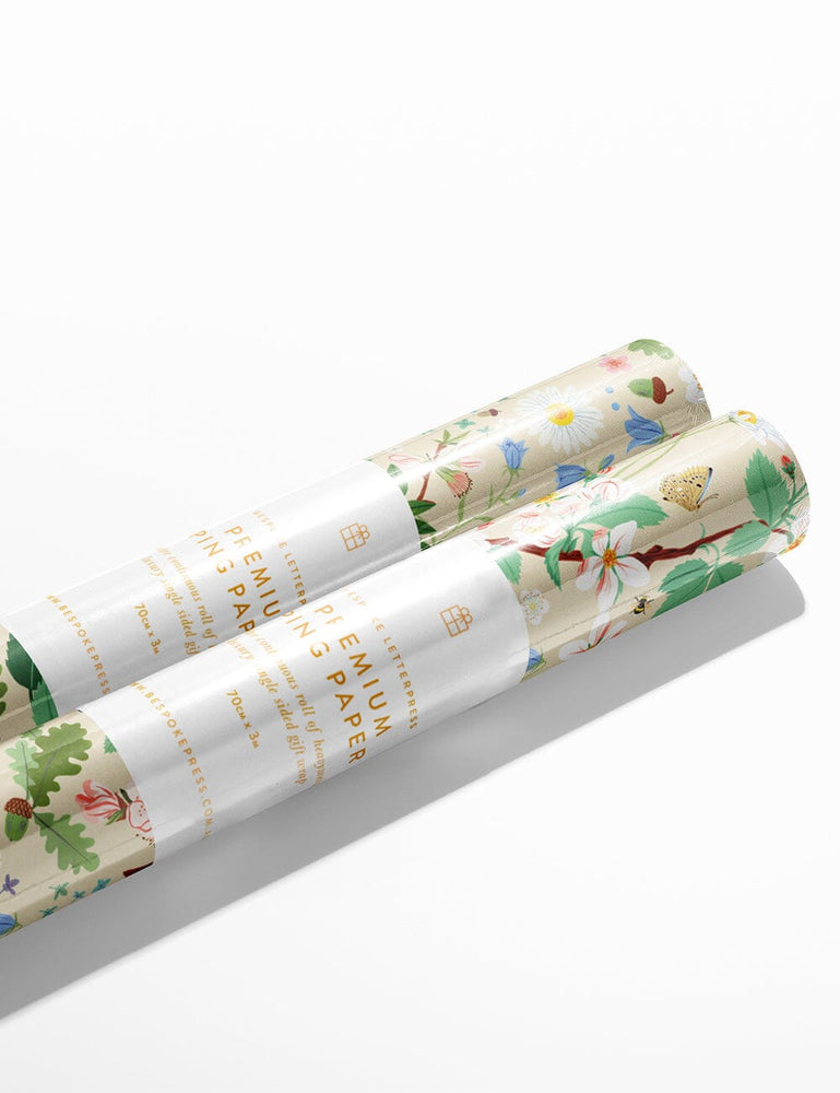 Gift Wrap Roll - Chipmunk Gift Wrapping Bespoke Letterpress 3m Roll 