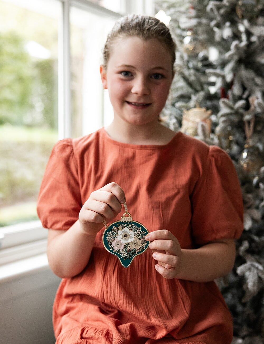 Fine Enamel Christmas Ornament - Green Bauble